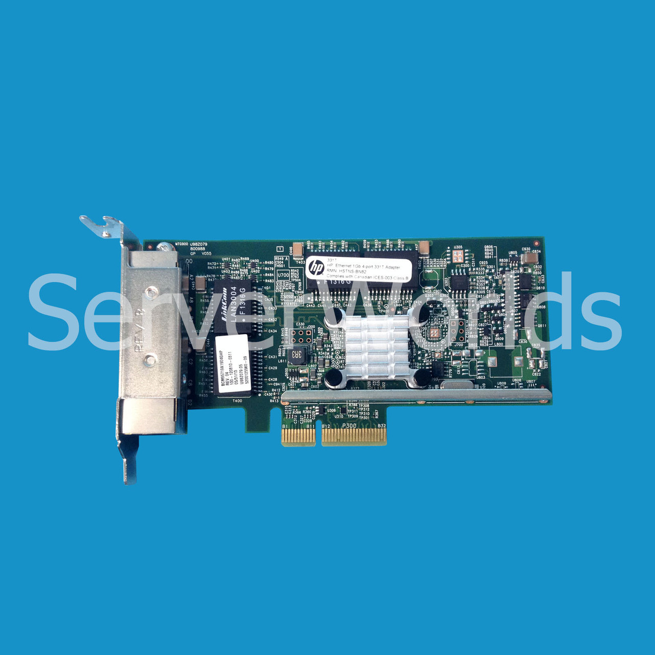 HP 649871-001 Quad Port NIC PCIe 331T Short Bracket 647592-001 647594-B21