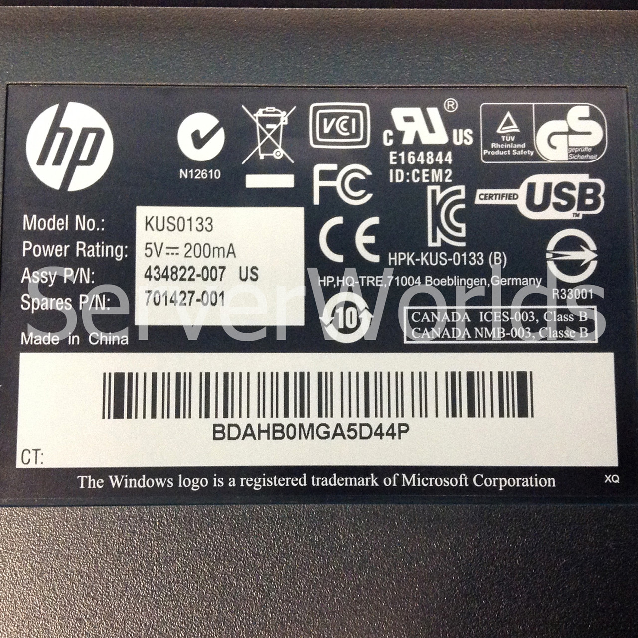 HP 701427-001 USB Keyboard JB with SmartCard Reader