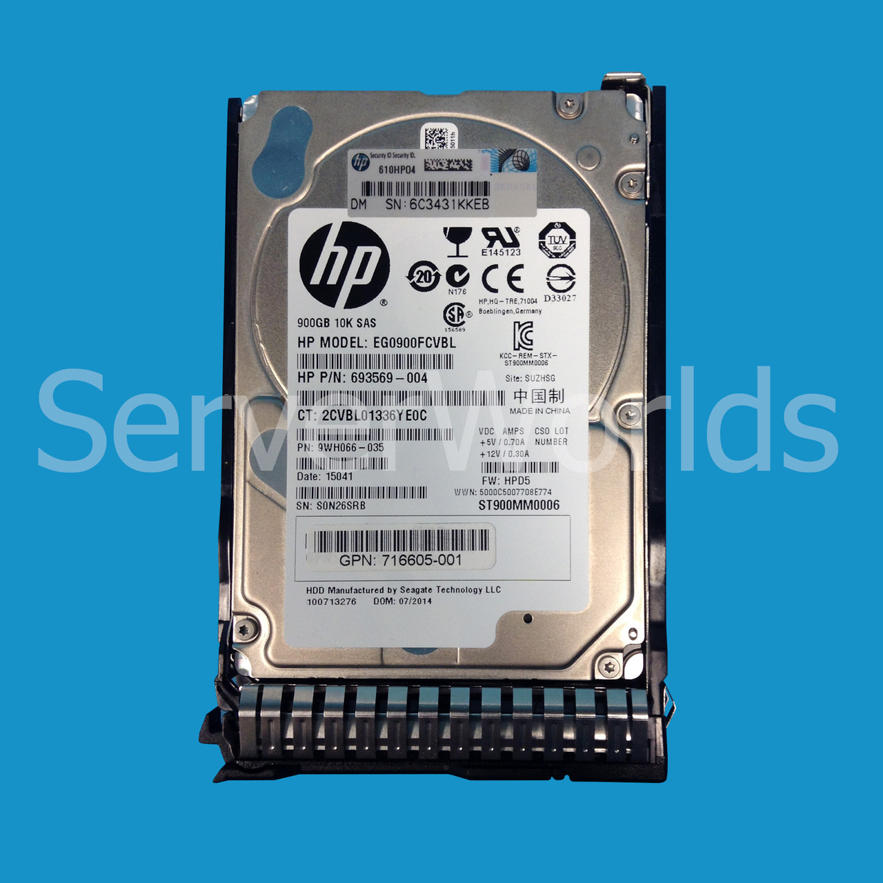 HP 716649-001 900GB Gen8 2.5" 10K SAS 693569-004, 716605-001