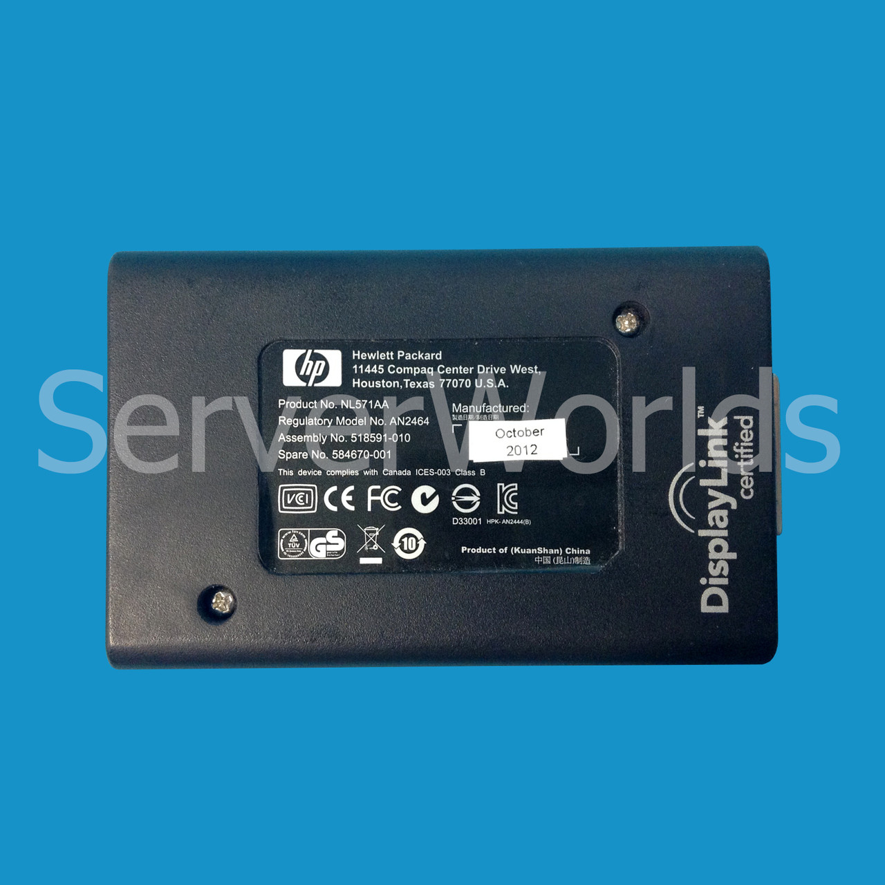 HP 584670-001 USB Graphics Adapter 518591-010