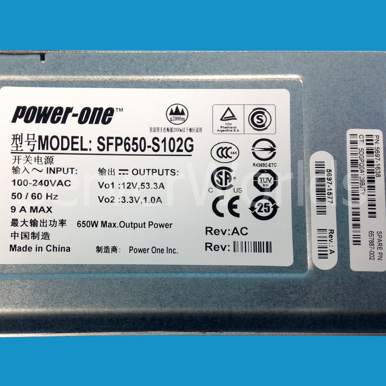 HP 657887-002 SFP650 Power Supply Node 5697-1577, 5697-1638 