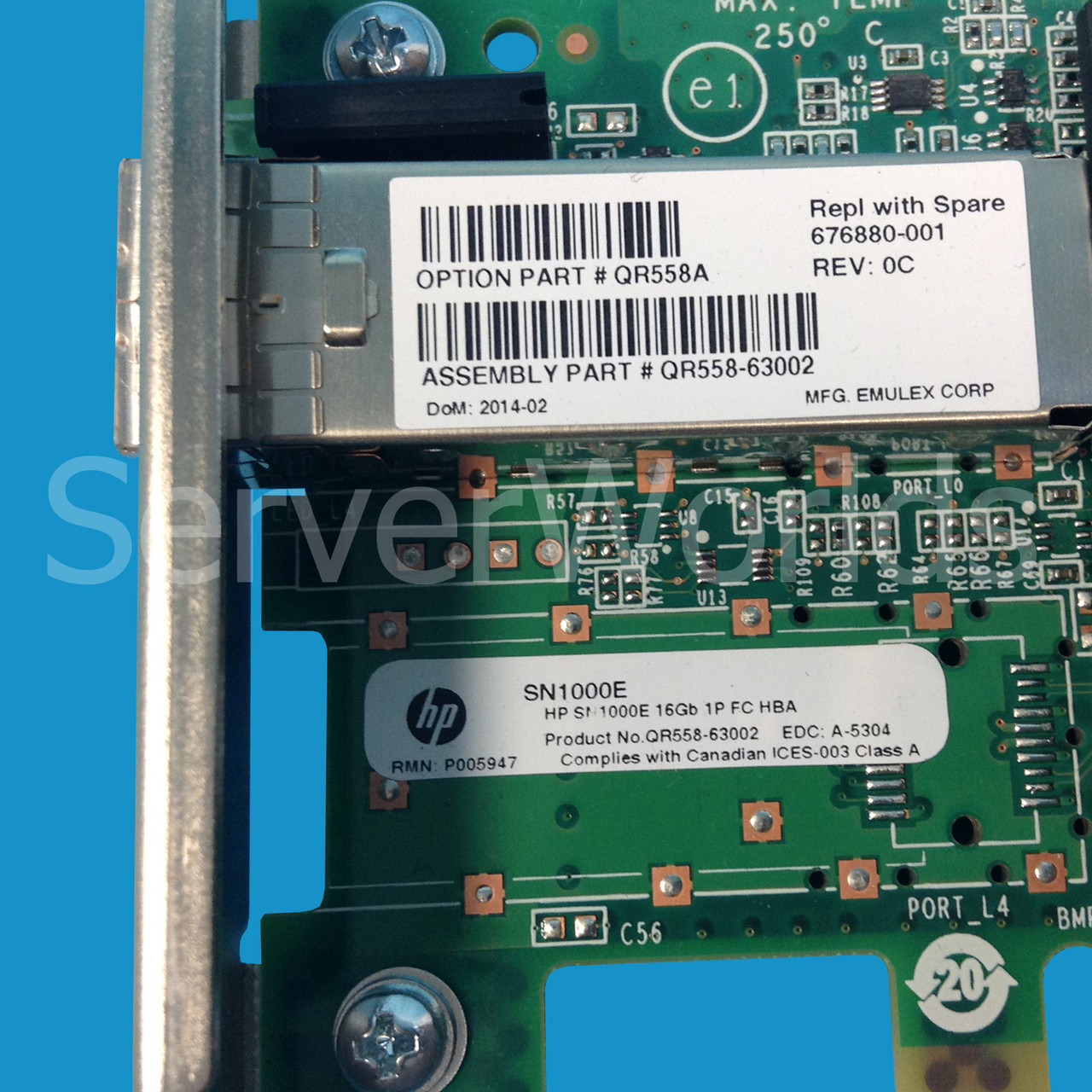 HP 676880-001 16GB SN1000E 1-Port FC HBA Tall Bracket QR558A