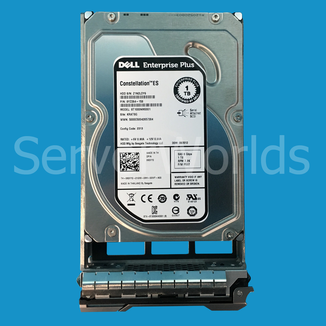 Dell 62VY2 EqualLogic 1TB NL SAS 7.2K 6GBPS 3.5" Drive 9YZ264-158 ST1000NM0001