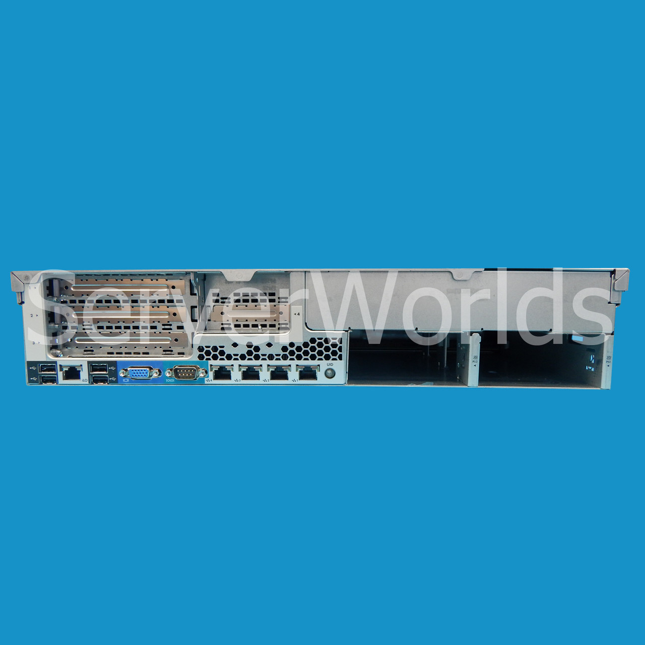 Refurbished HP DL380E Gen8 E5-2403 4GB 8-Bay SFF Server 648256-001 Rear Panel