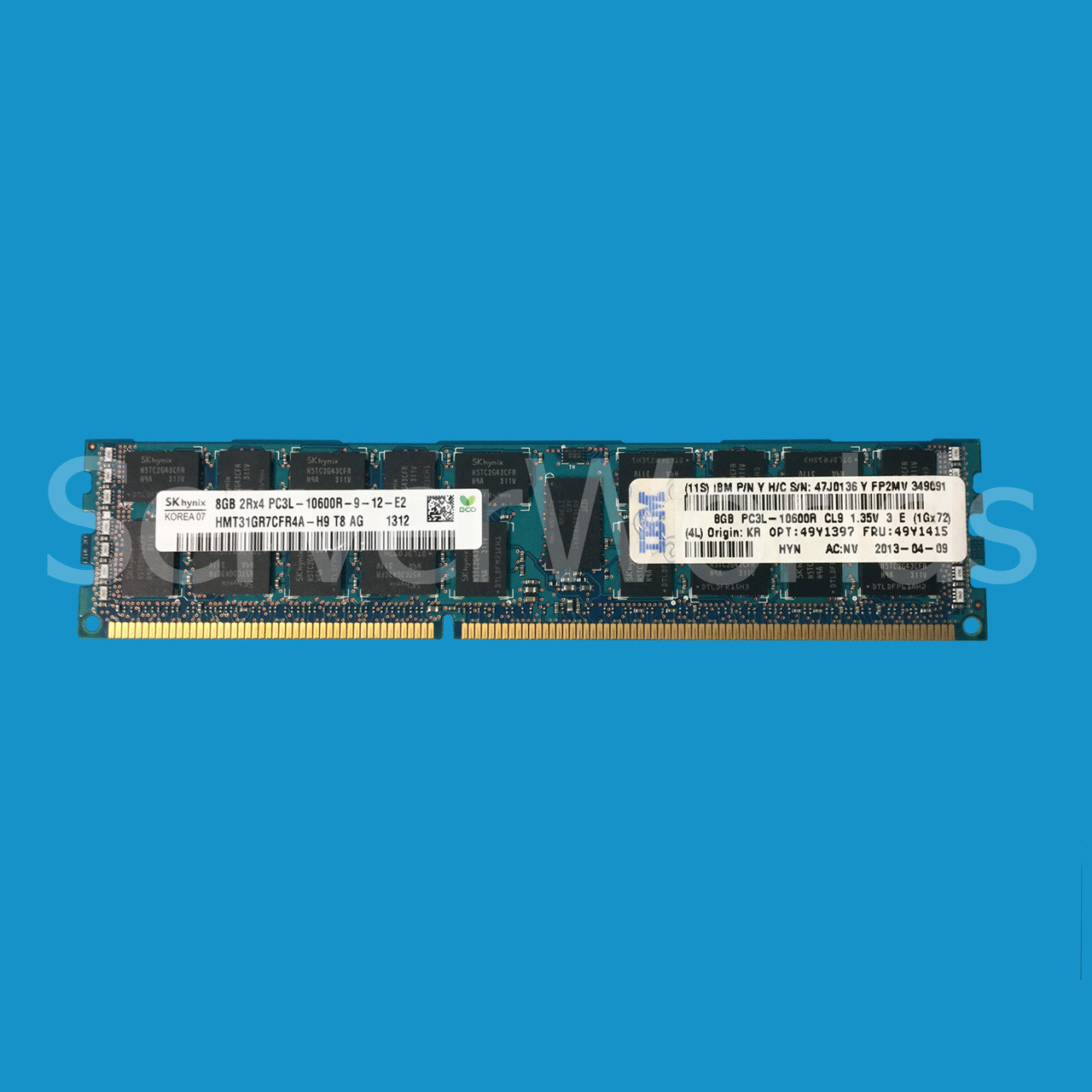 IBM 49Y1415 8GB PC3L-10600R Memory Module 49Y3778, 47J0136