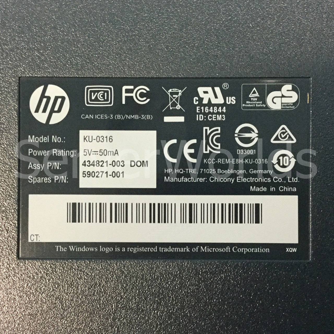 HP 631341-B21 ***NEW*** US Keyboard and Mouse Kit 