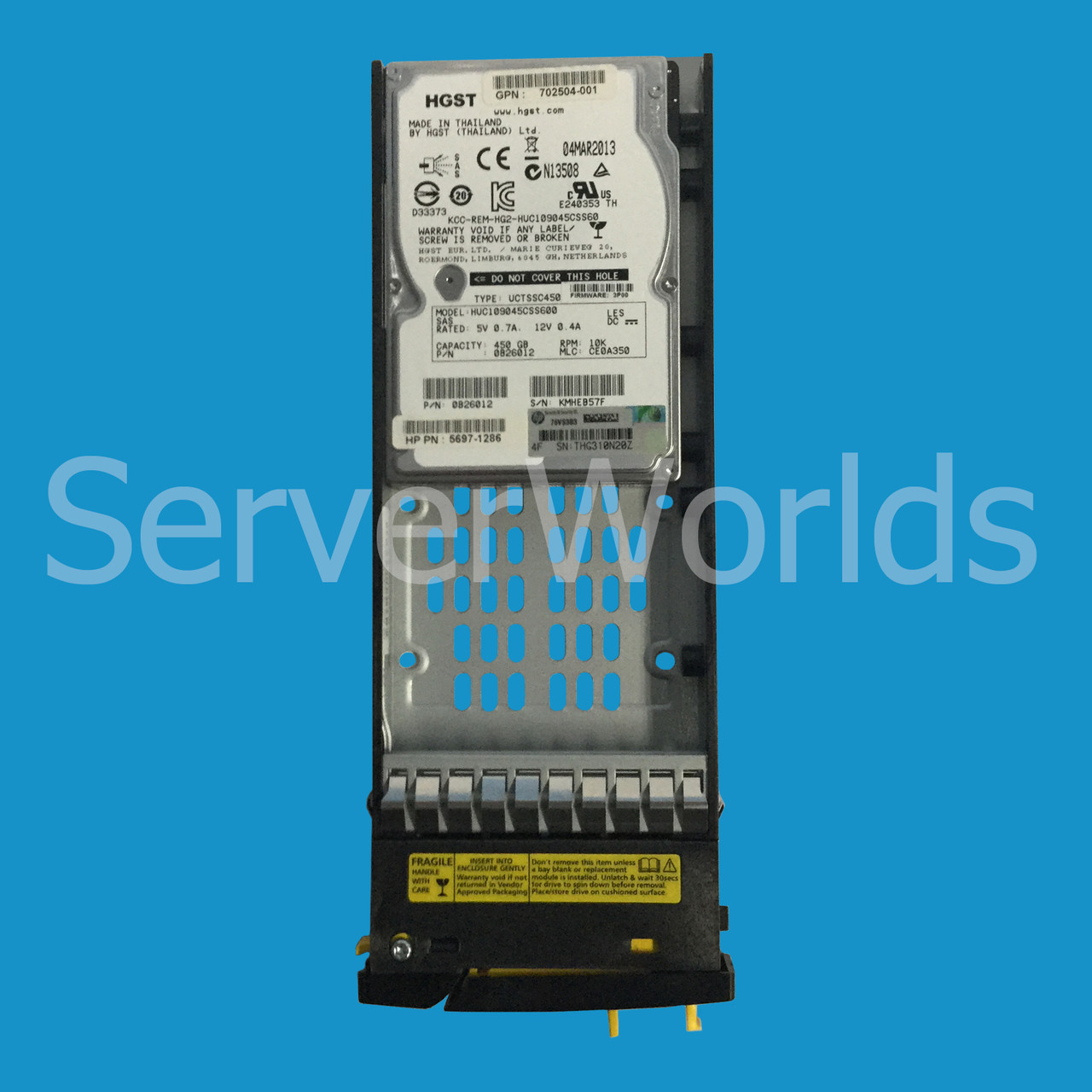 HP 697388-001 450GB 10K 6G SAS SFF 7000/7400/M6710 702504-001 QR494A