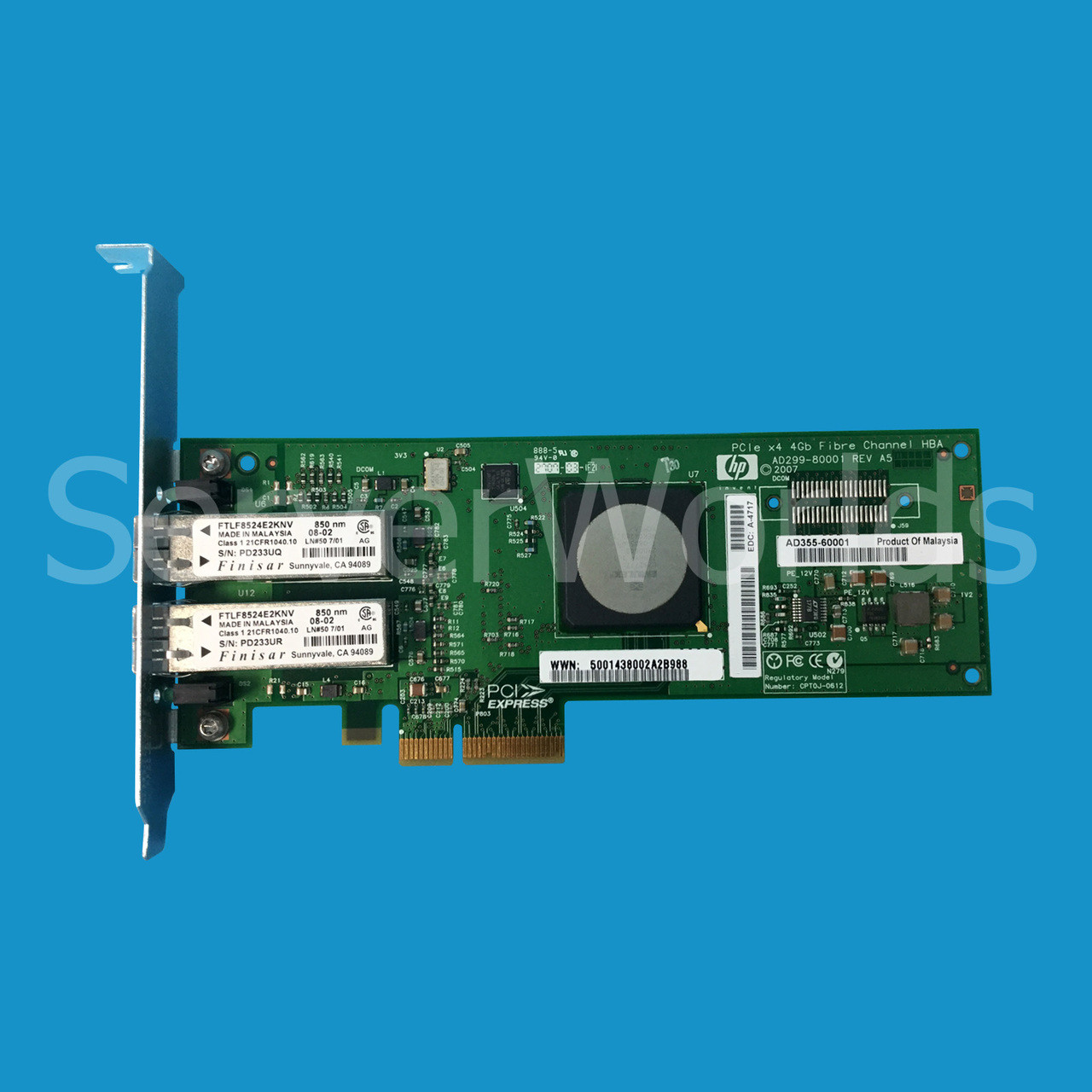 HP AD355A 4GB Dual Port Fibre Channel HBA AD355-60001, AD355-67001
