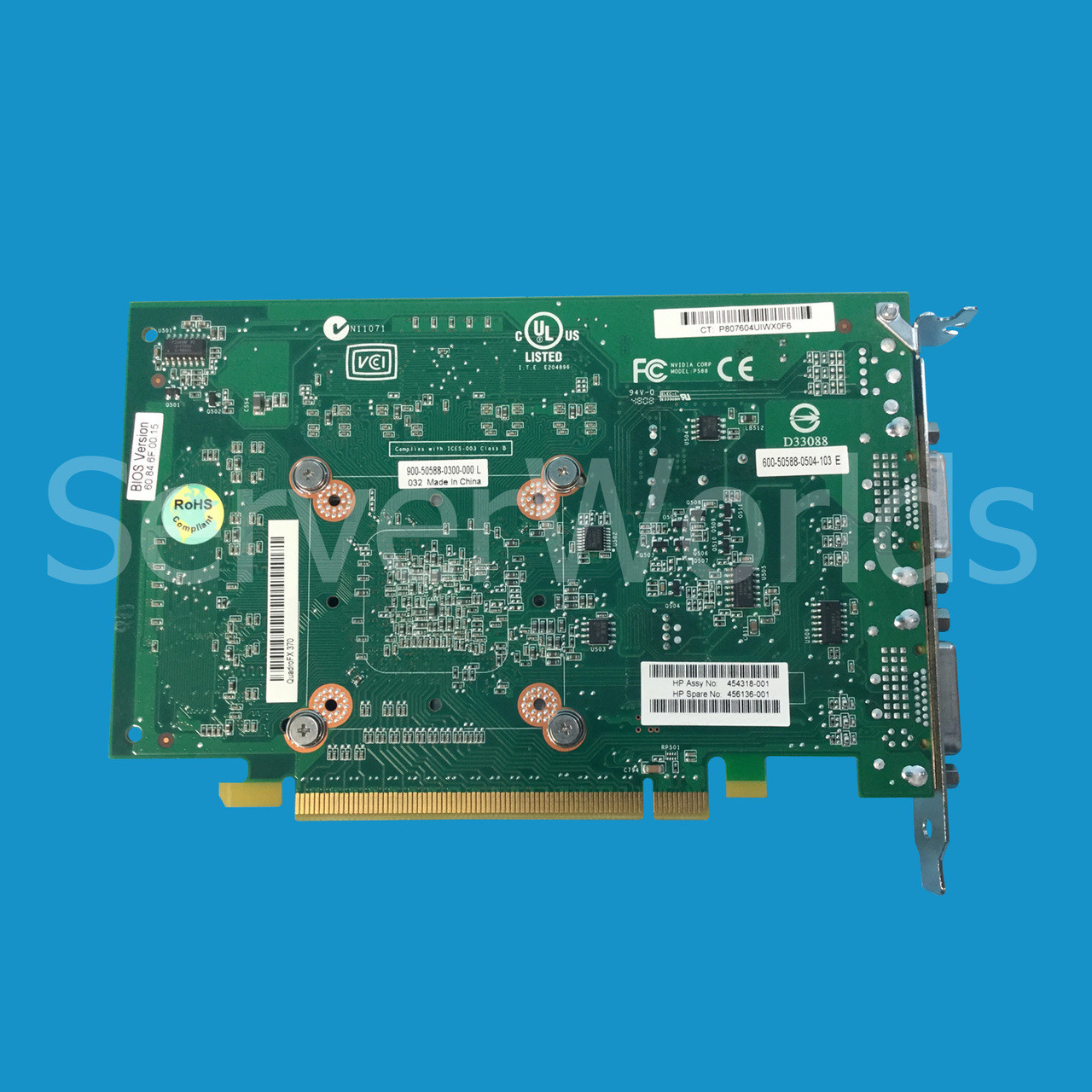 HP 456136-001 FX370 256MB PCIe Video Card 454318-001