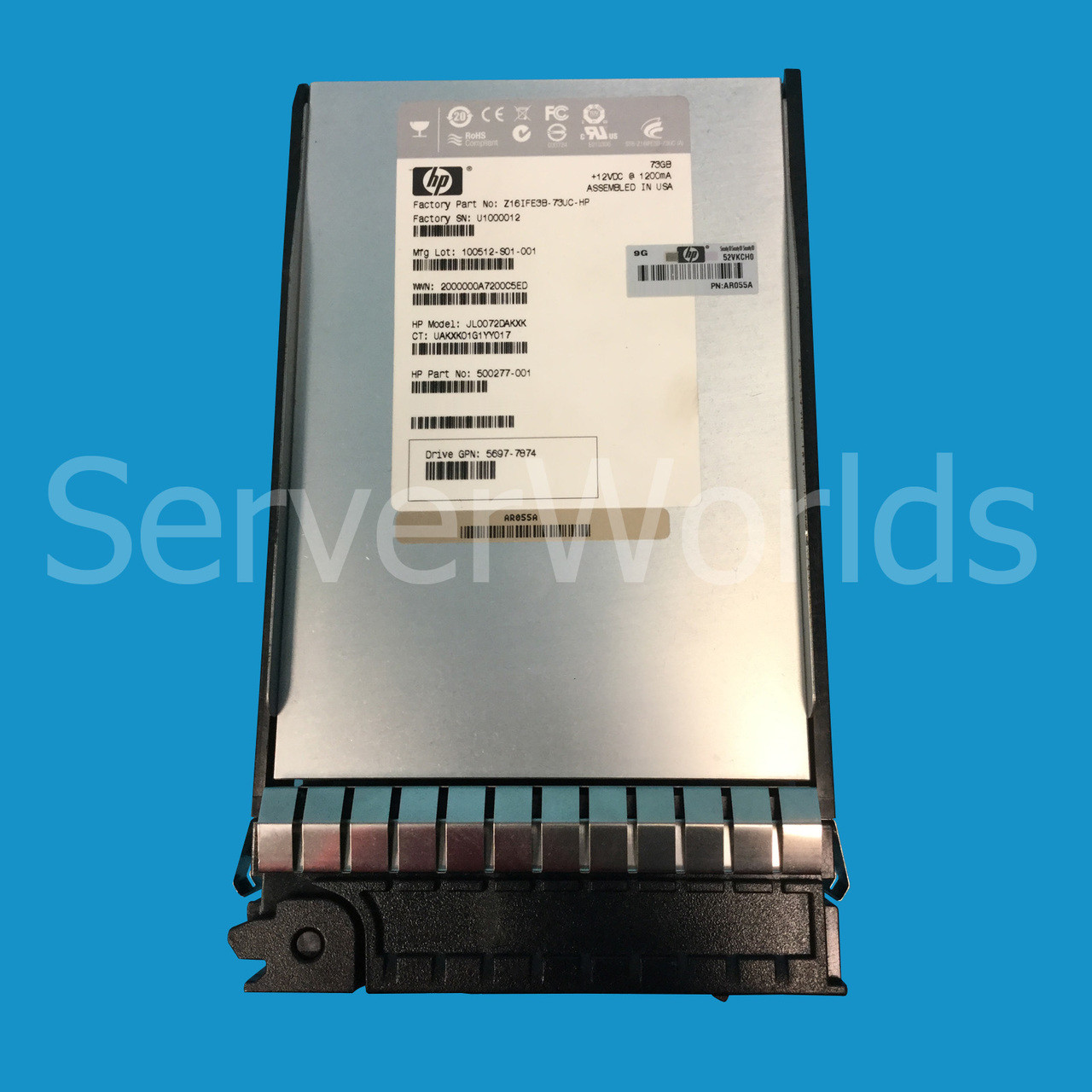 HP 515189-001 73GB FC SSD 3.5" 500277-001, AR055A, Z16IFE3B-73UC-HP