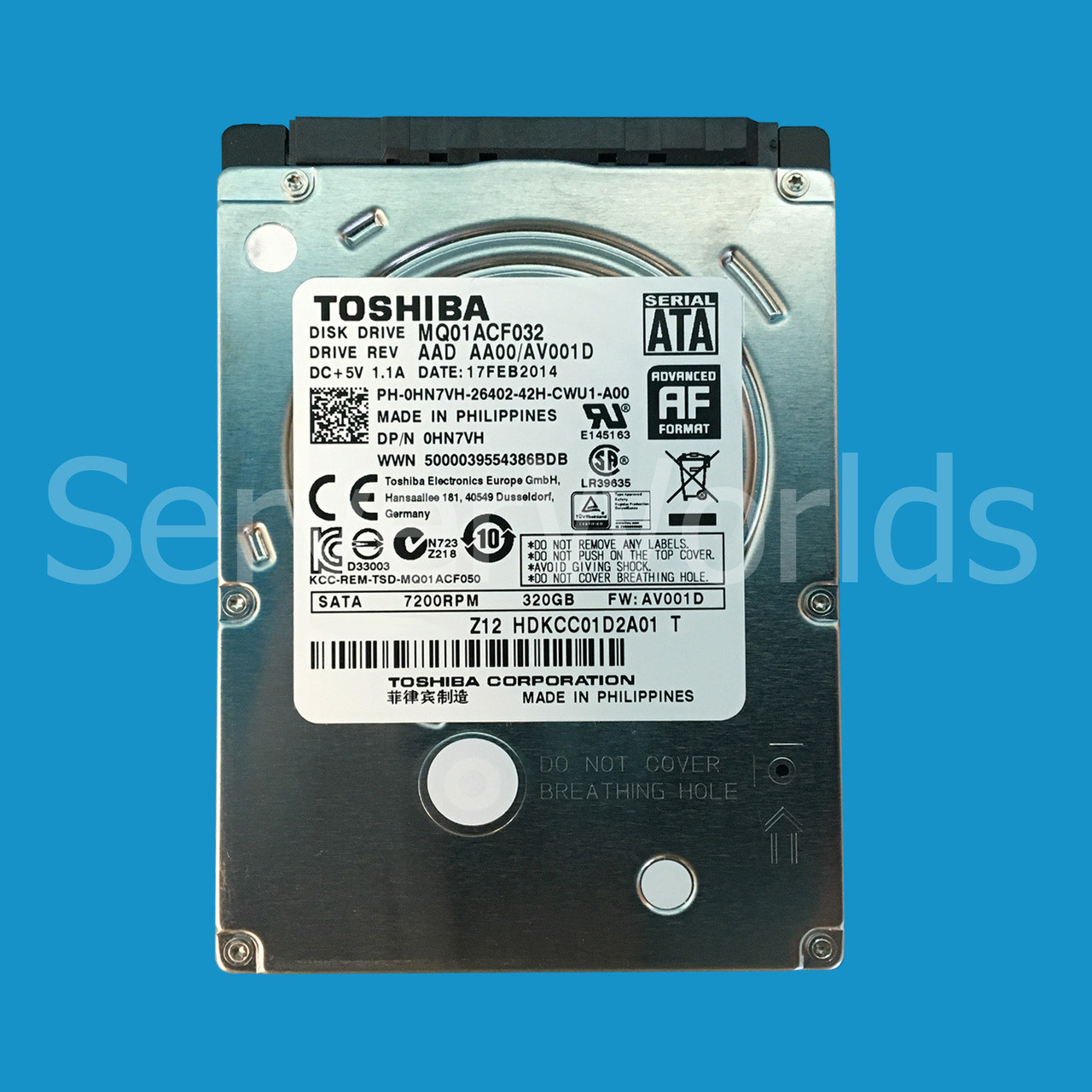 Dell HN7VH 320GB SATA 7.2K 3GBPS 2.5" HDD MQ01ACF032