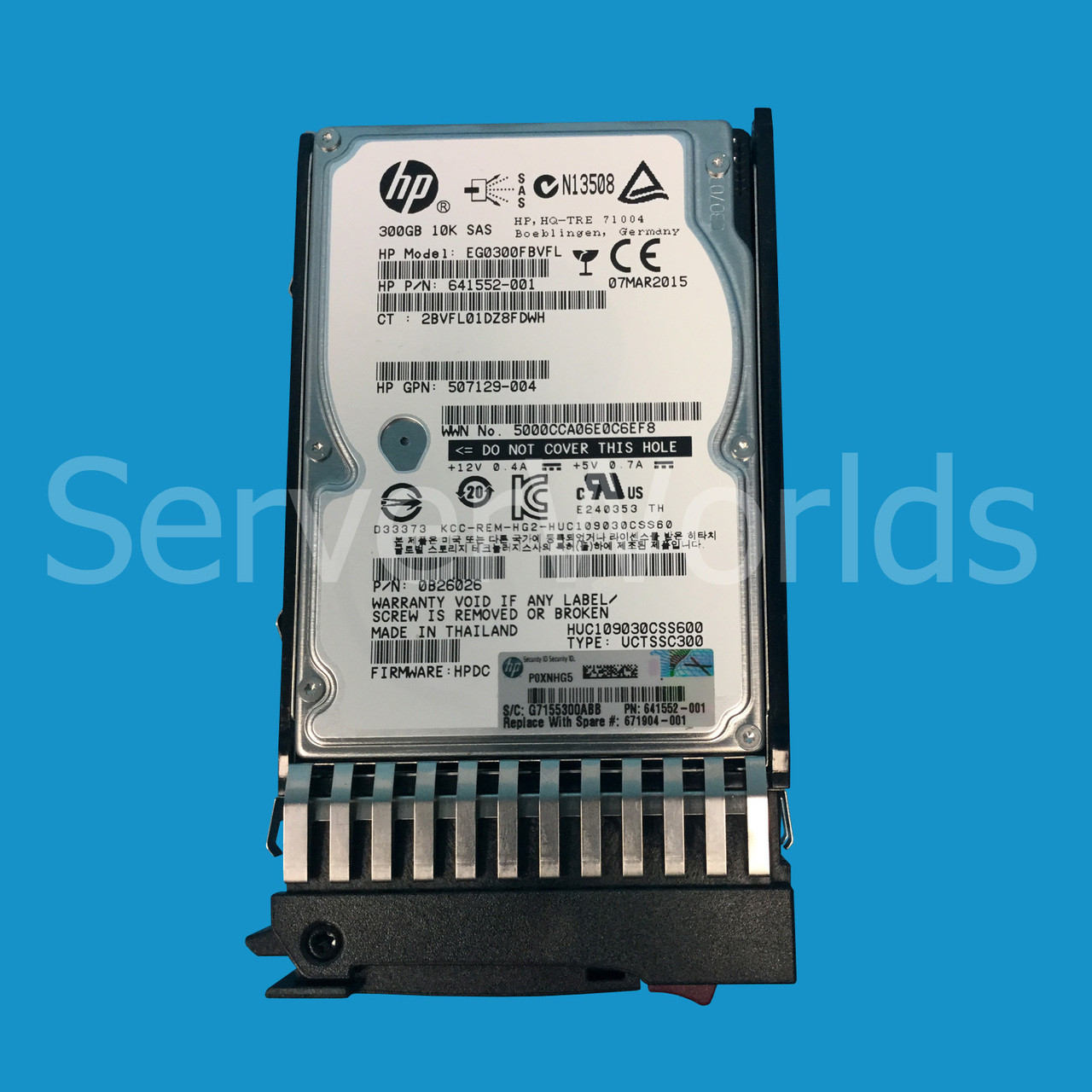 HP 671904-001 300GB 6G SAS 2.5" DP Hot Plug Disk 641552-001