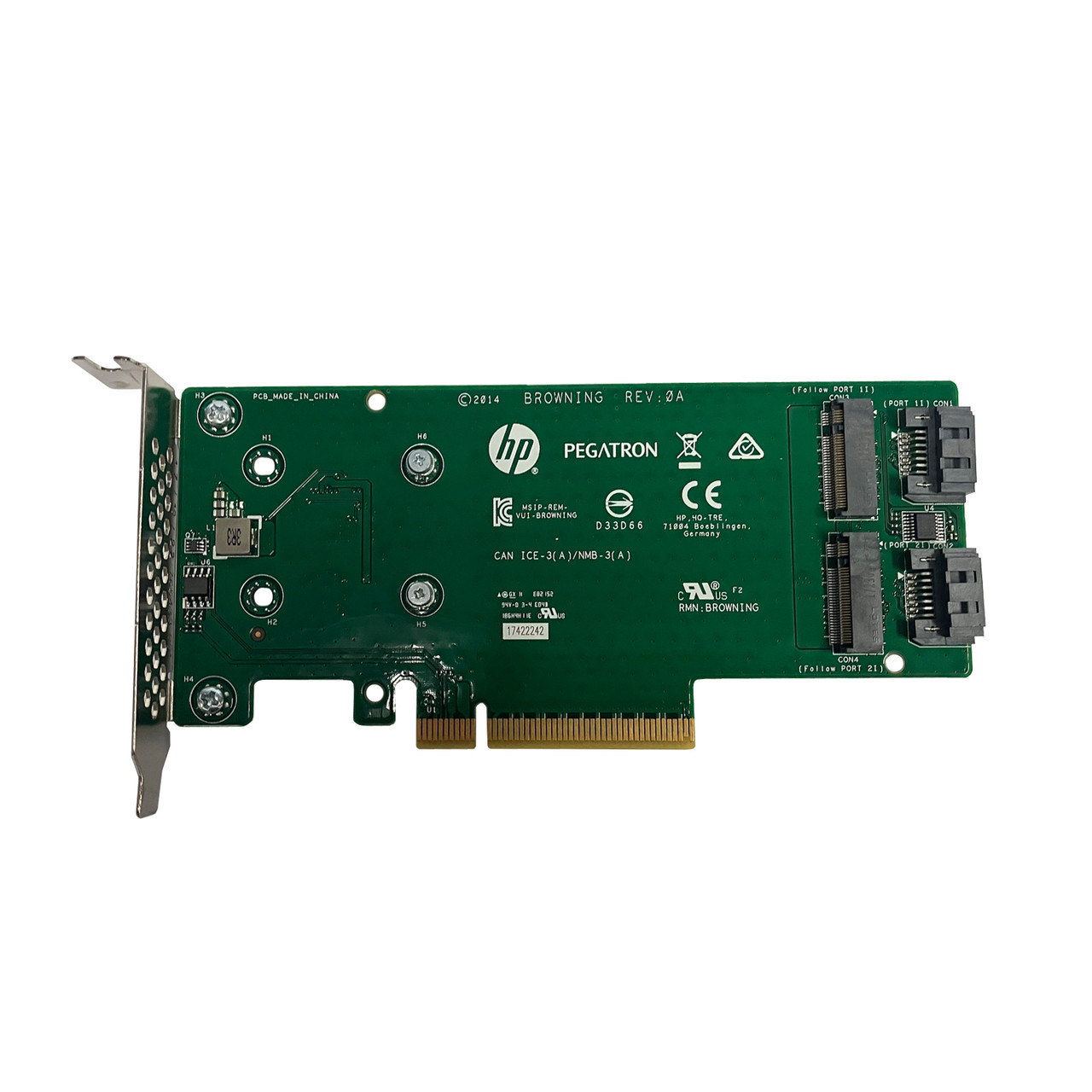 HP 759505-001 SATA M.2 Dual Drive PCIe Riser Card 759238-001