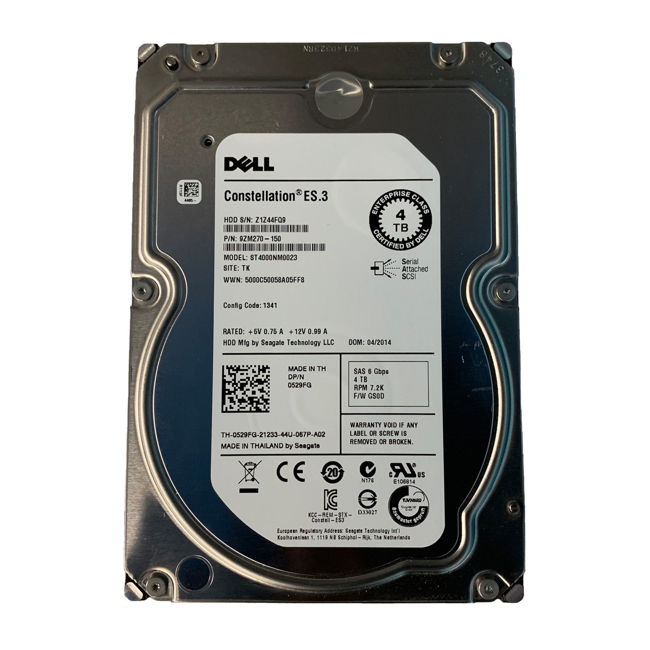 Dell 529FG 4TB NL SAS 7.2K 6GBPS 3.5" Drive 9ZM270-150 ST4000NM0023