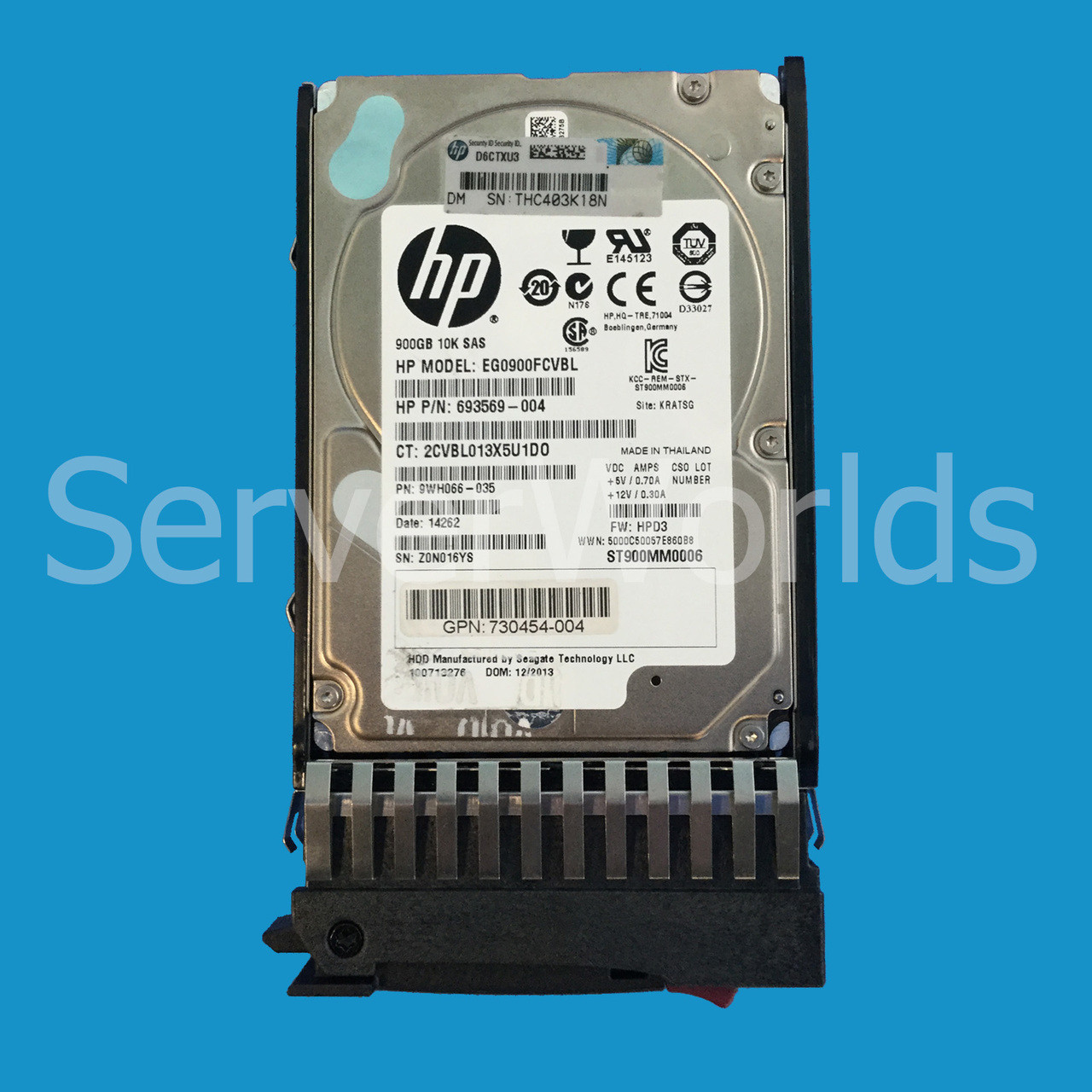 HP 730703-001 900GB 10K 6G 2.5" Hot Pluggable Hard Drive 695359-004