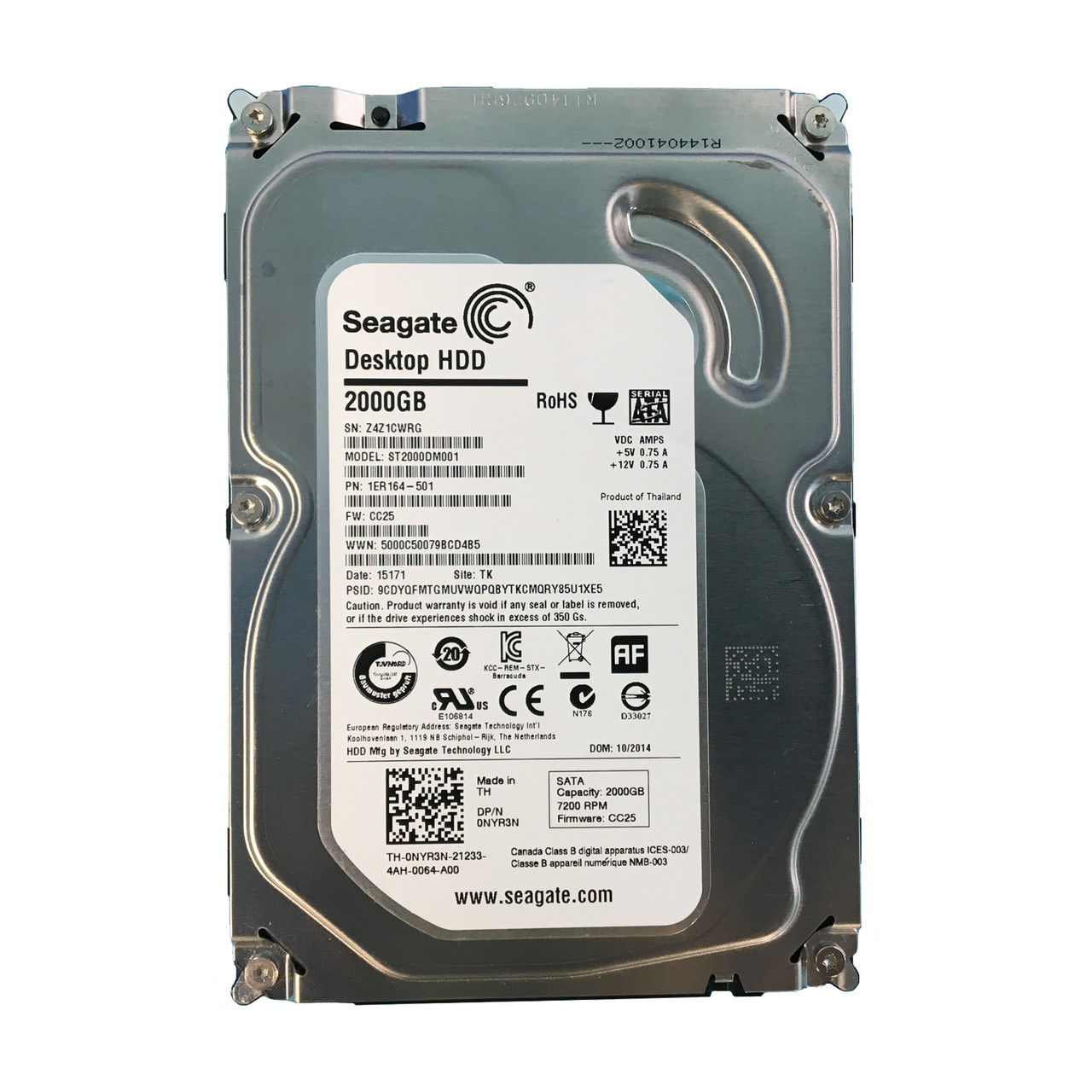 2TB SATA HDD 2000GB | Hard Seagate 3.5 ハードディスク Disk Drive