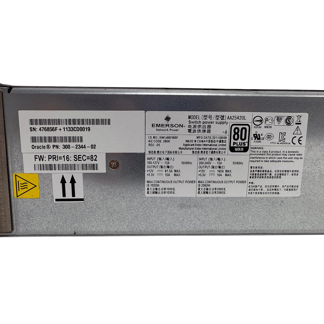 Sun 300-2344 Oracle Type A239C 1030/2060W Power Supply AA25420L