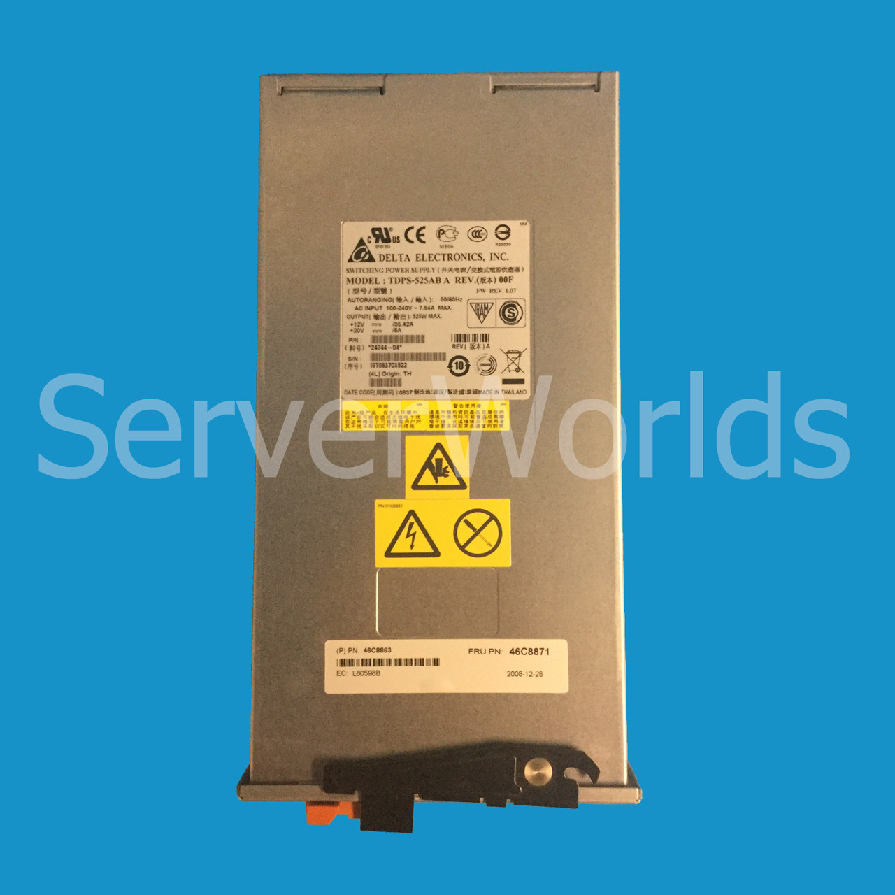 IBM 46C8871 DS5100 525W Power Supply w/Fan