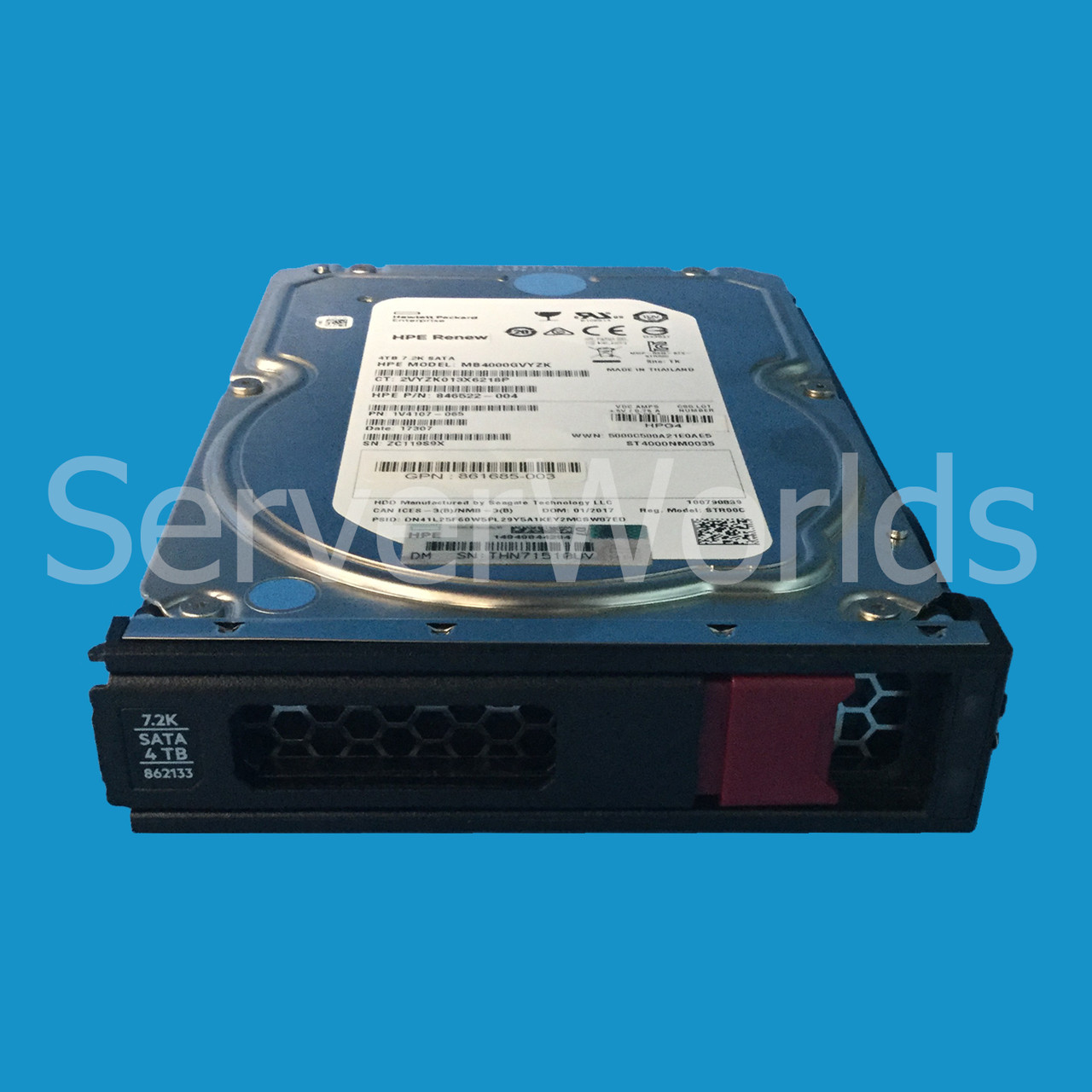 HP 862133-001 4TB SATA 7.2K 6GBPS 3.5' Hot Plug