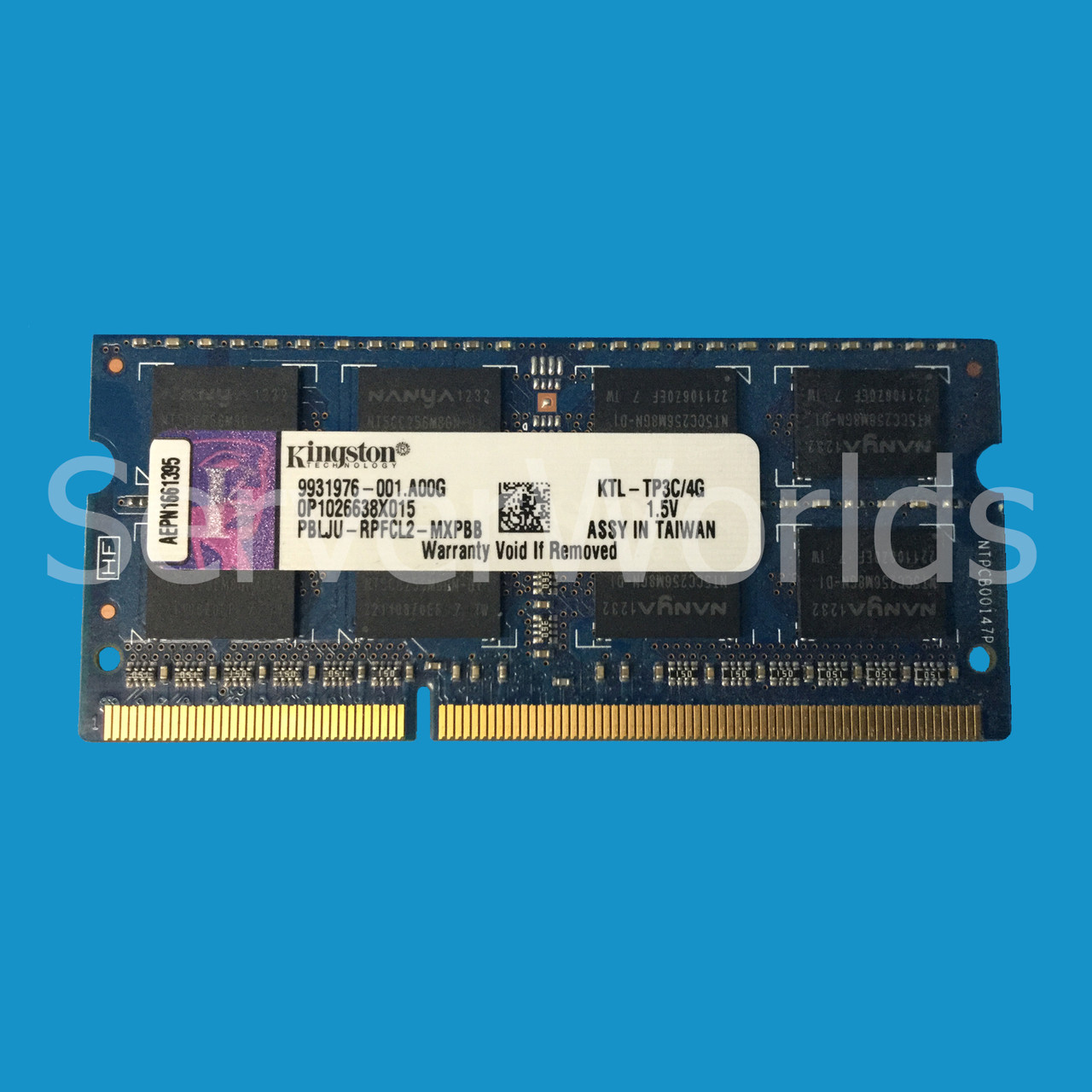 Kingston KTL-TP3C/4G | 4GB PC3L-12800S DDR3 SO-DIMM Memory Module -  Serverworlds