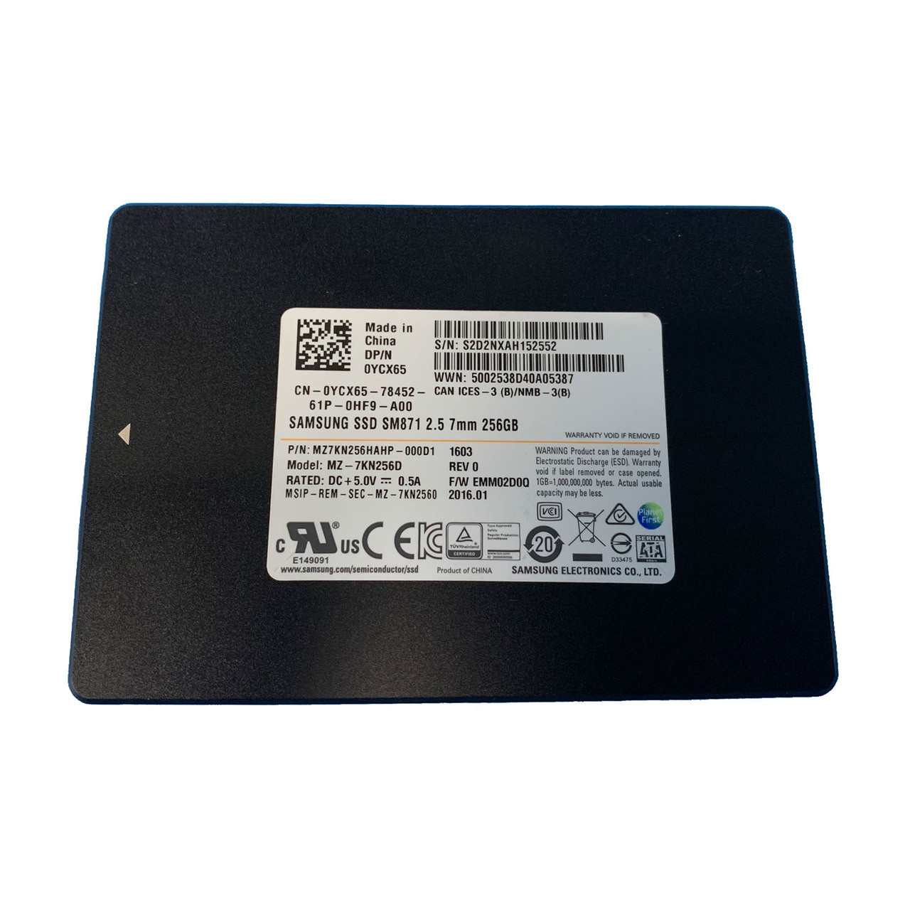 Dell YCX65 256GB 6GBPS 2.5" SSD MZ-7KN256D  MZ7KN256HAHP-000D1