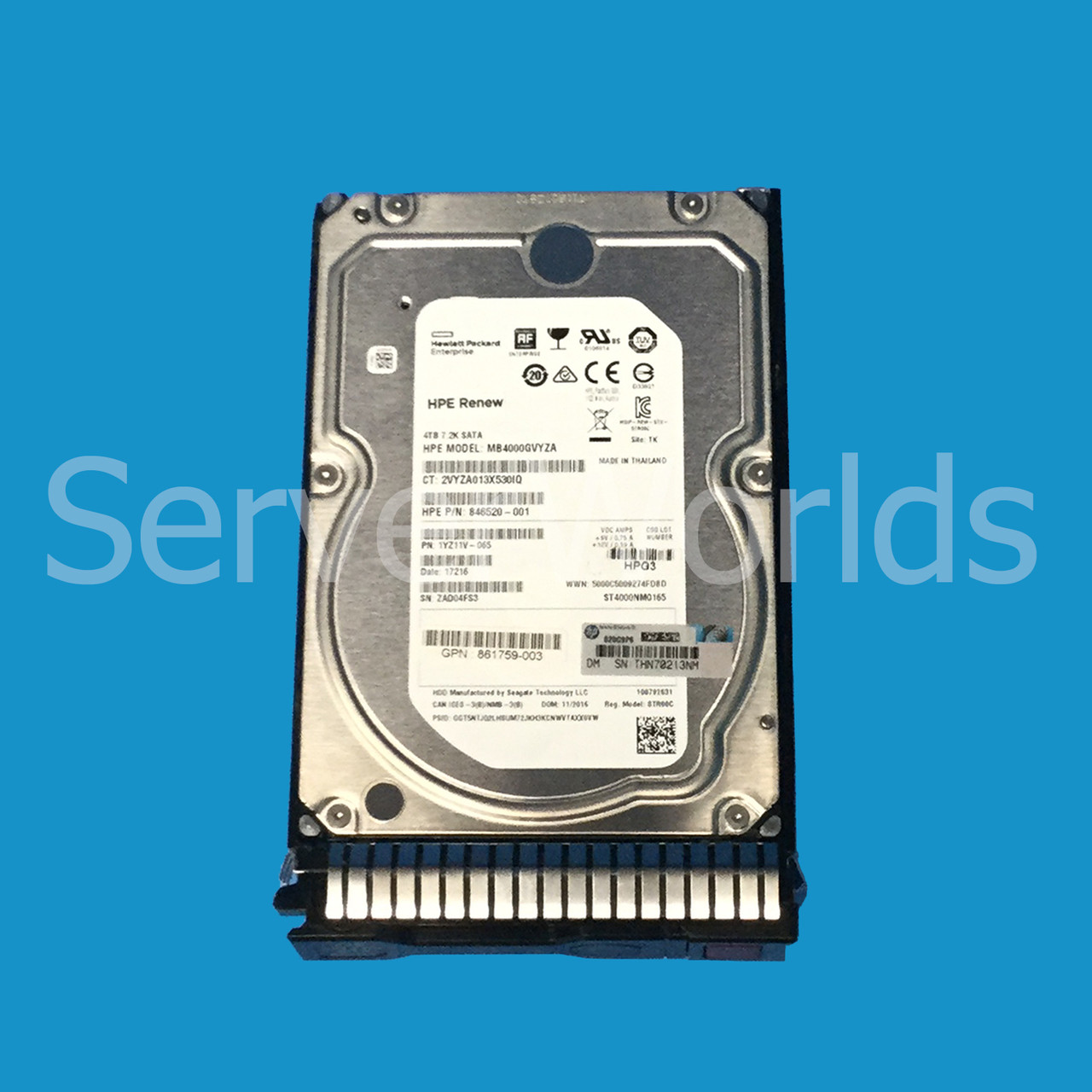 HP 862139-001 4TB 6G SATA 7200rpm LFF 861752-B21 861759-003 846520-001