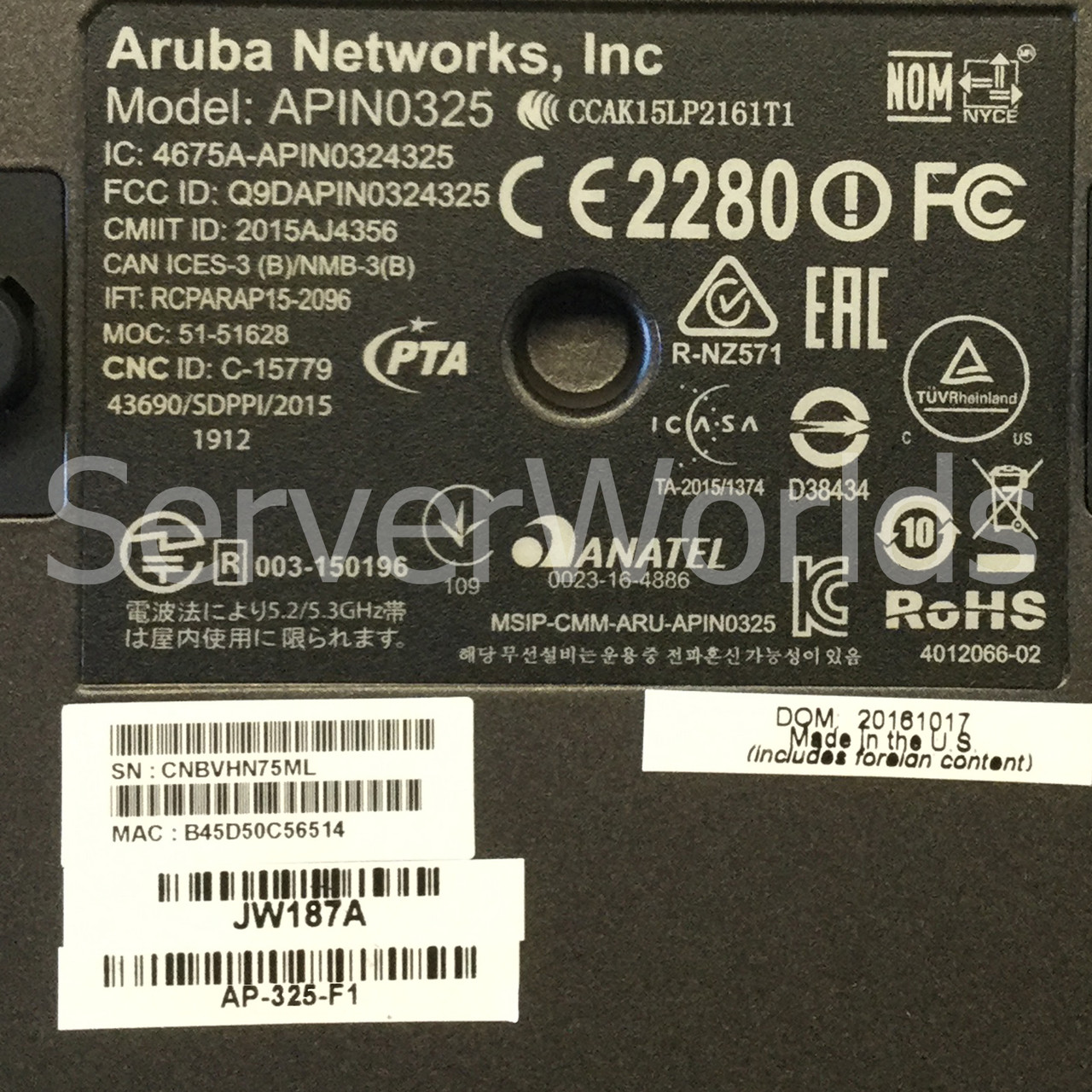 Refurbished HP JW187A Aruba 325 Product Information