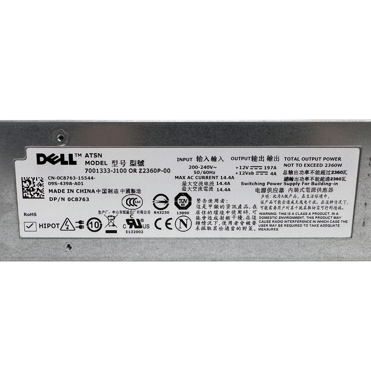 Dell C8763 Poweredge M1000E 2360W Power Supply Z2360P-00