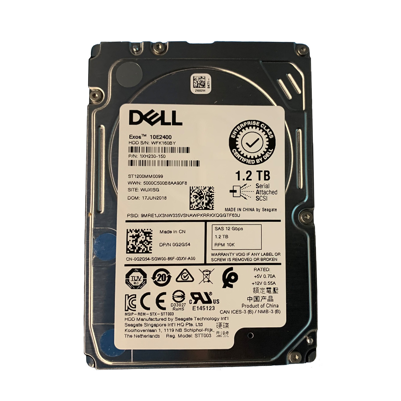 Used Dell 1.2TB 10K RPM SAS 12Gb/s 2.5