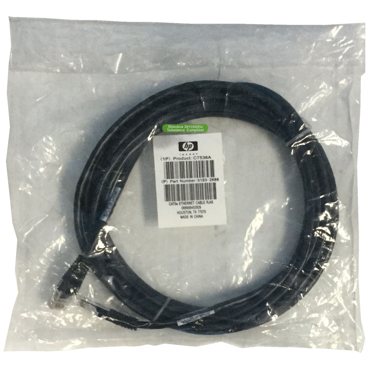 HPe C7536A 4.2M Cat5e RJ45 Cable - new bagged 5183-2686