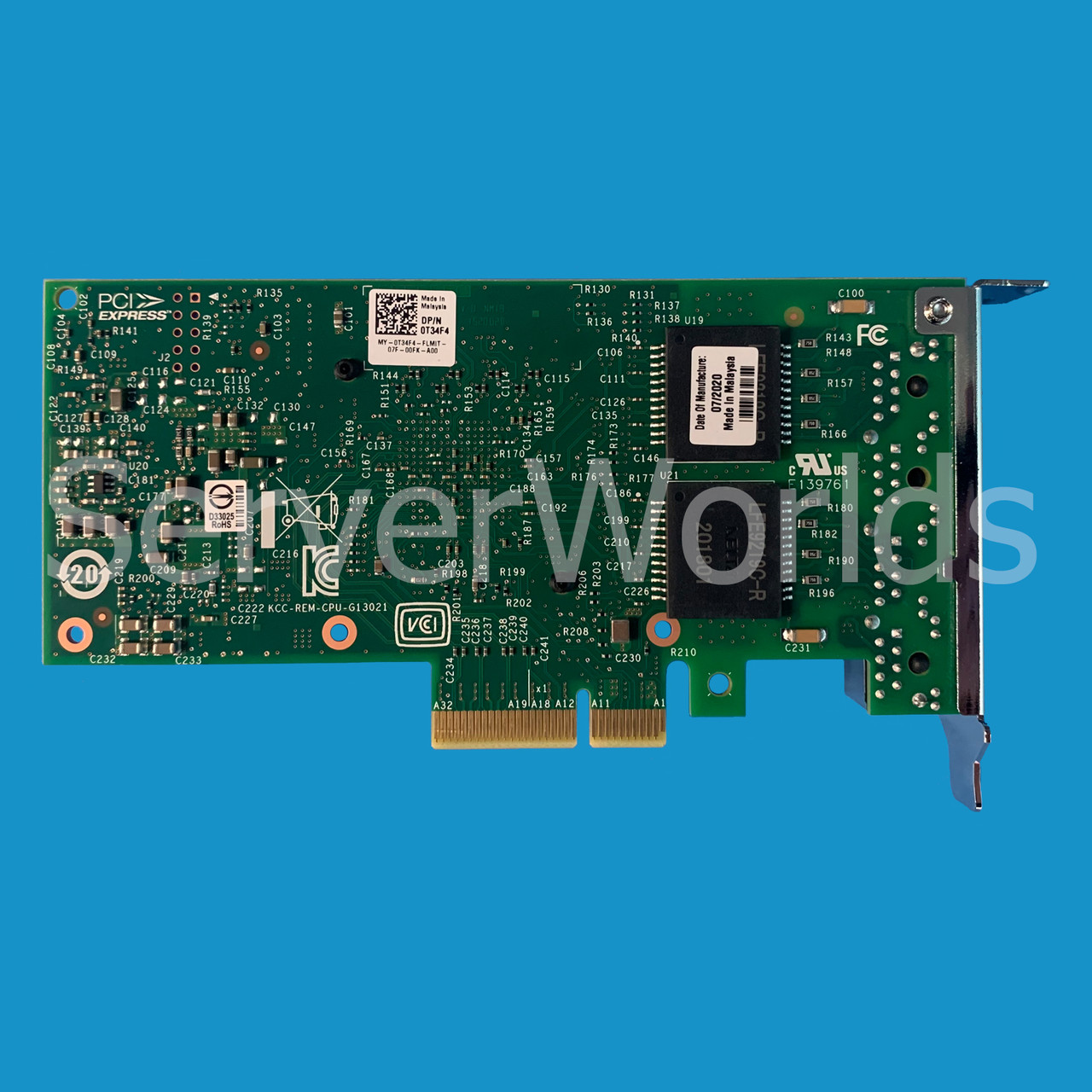 Dell T34F4 | Intel I350-T4 Quad Port Gigabit Adapter LP - Serverworlds