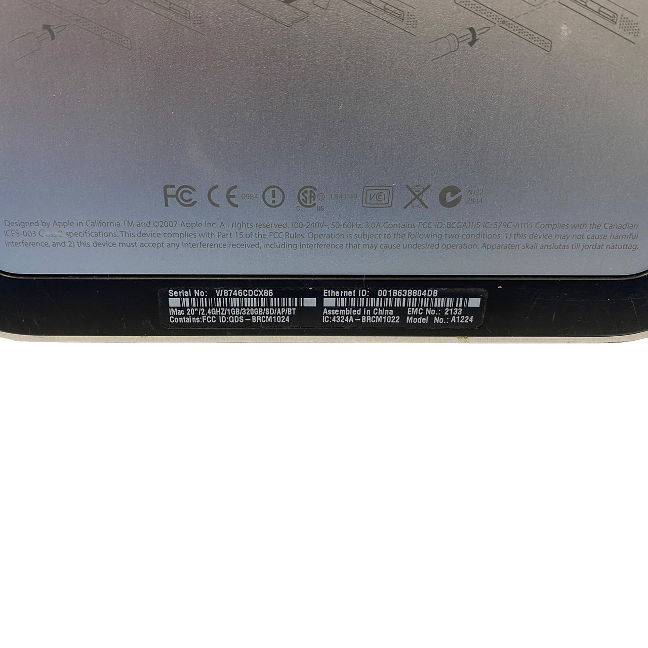 A1224 APPLE MODEL IMAC iMac | Apple eBay WORKING 20⁄2.4⁄2*1G⁄320GB