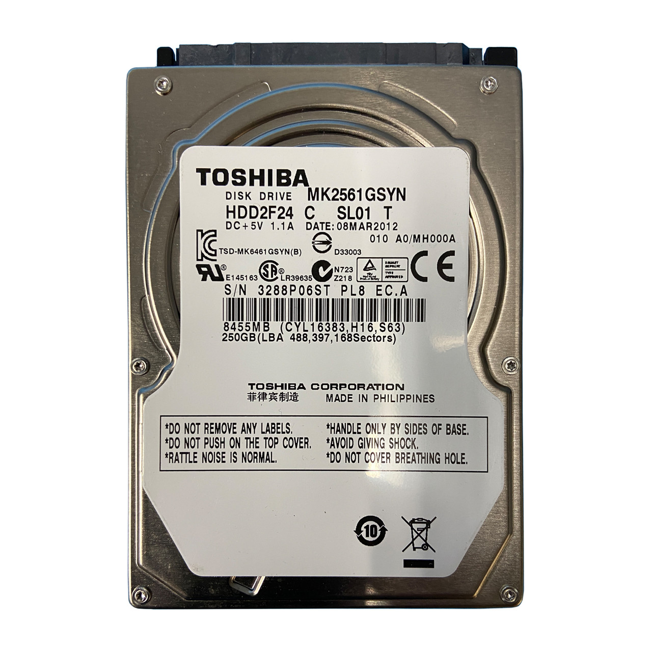 Toshiba MK2561GSYN | 250GB 7.2K SATA 2.5