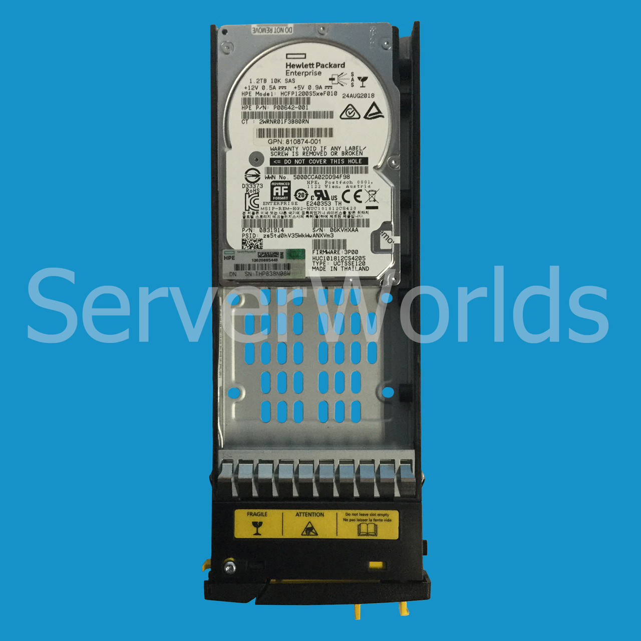 HP P01024-001 3par 8000 1.2TB SAS 10K SFF - exact tray 810874-001 