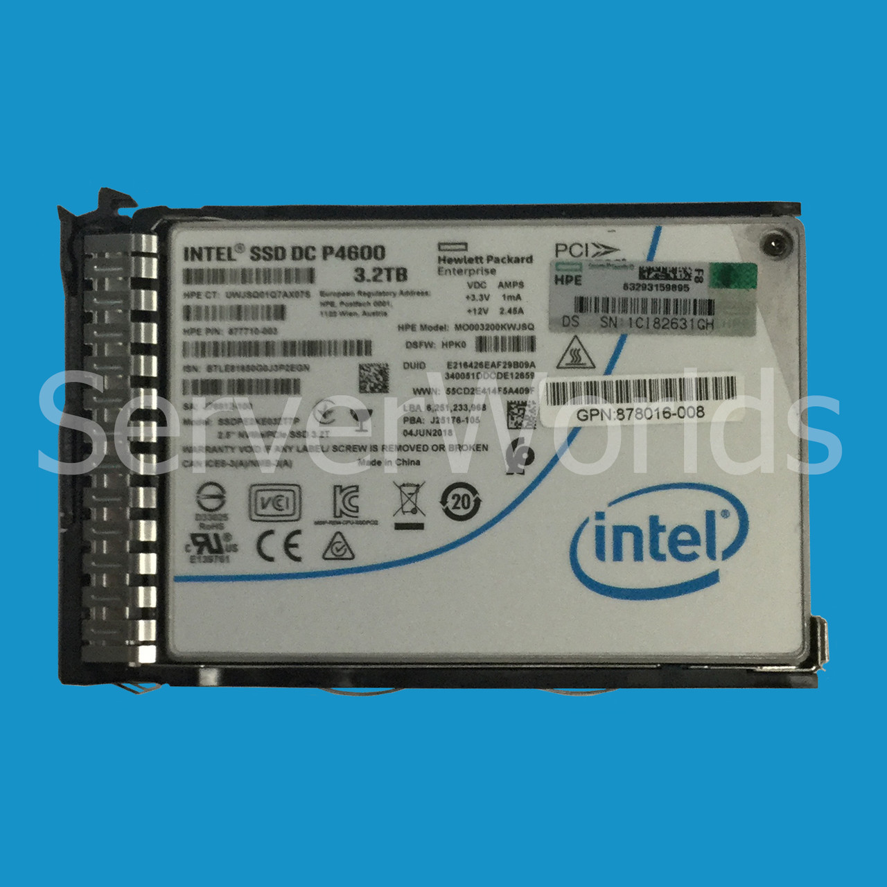 HPe 880246-001 3.2TB SSD NVME Mixed Use SFF SC DS 877998-B21 878016-008