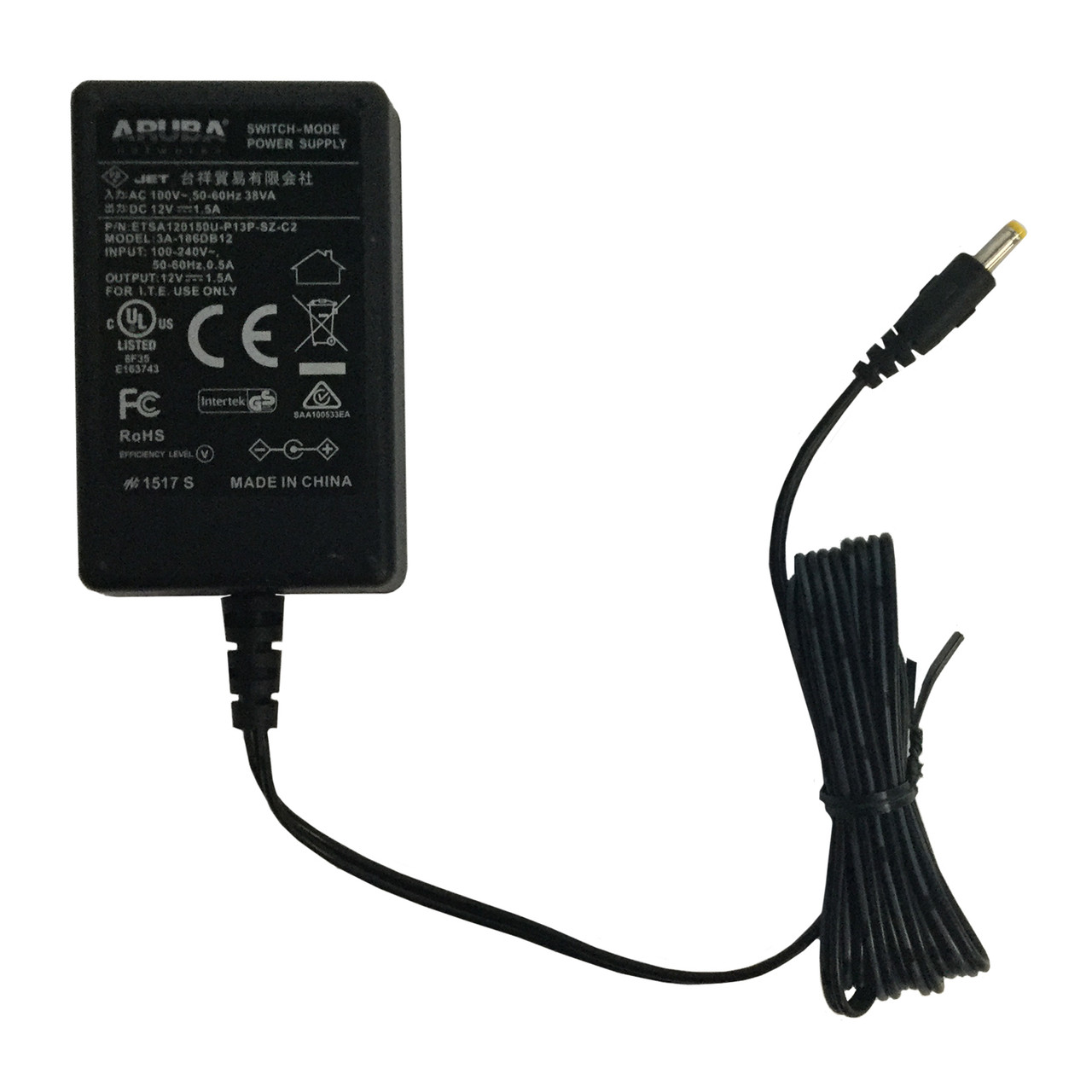 HPe JW622-61001 Aruba 12v 18W IAP Indoor AC power adapter JW622A  