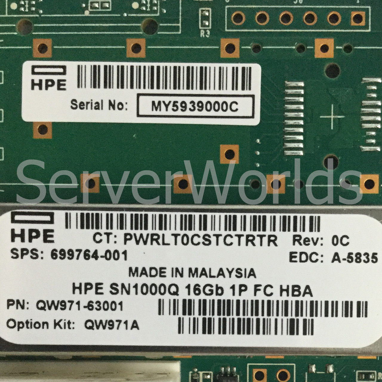 HPe 699764-001 SN1000Q Single Port 16GB Fiber Channel Adapter QW971A