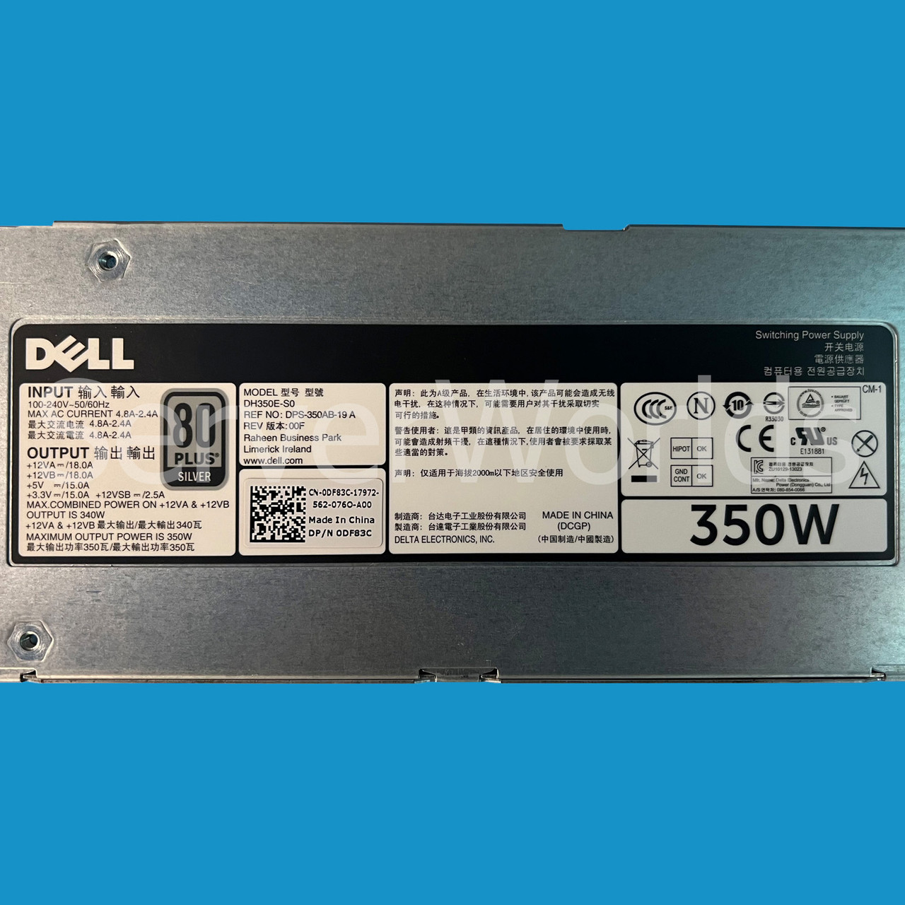 Dell DF83C Poweredge T320 350W Power Supply DH350E-S0 DPS-350AB-19 A