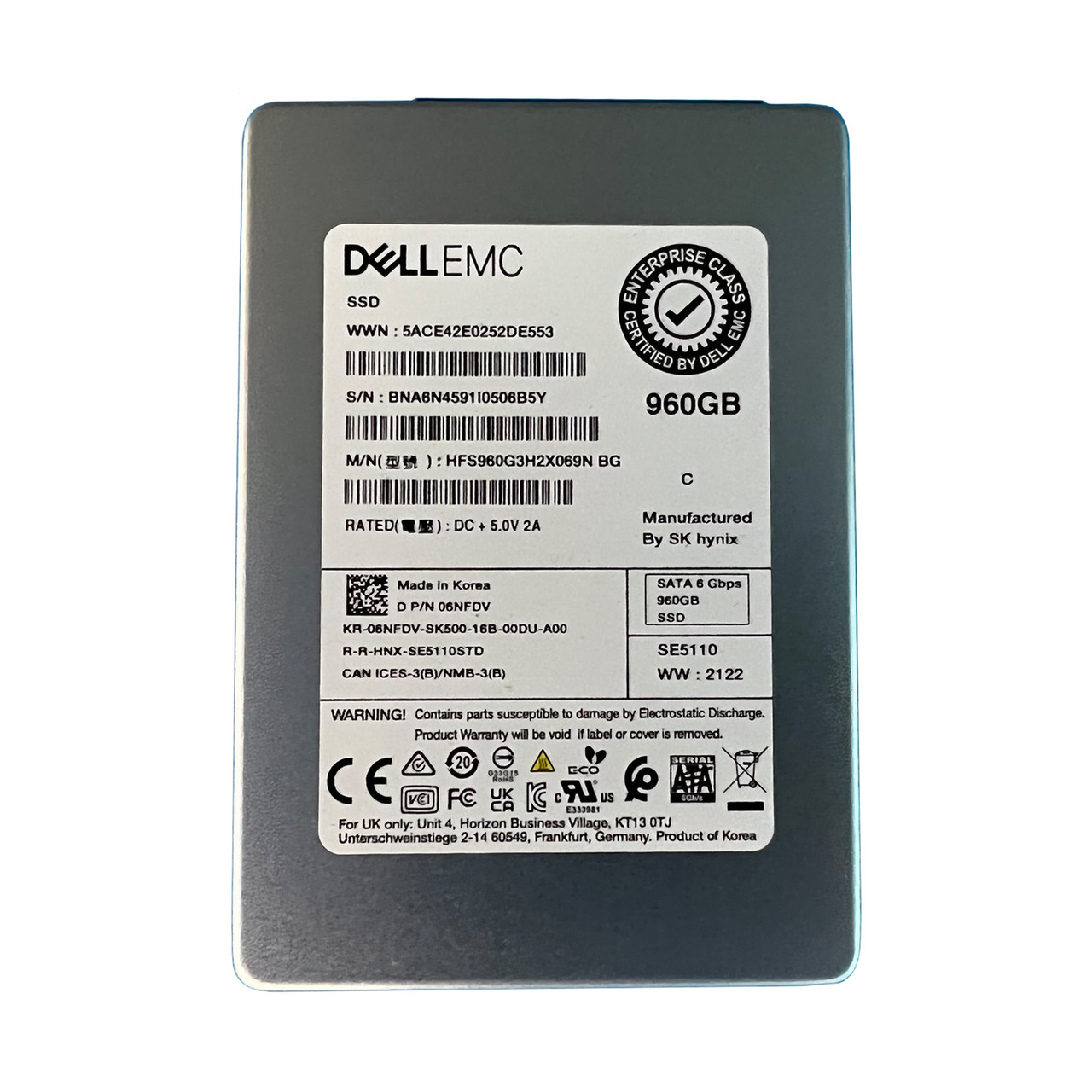 Dell 6NFDV 960GB SATA 6GBPS RI 2.5" SSD HFS960G3H2X069N