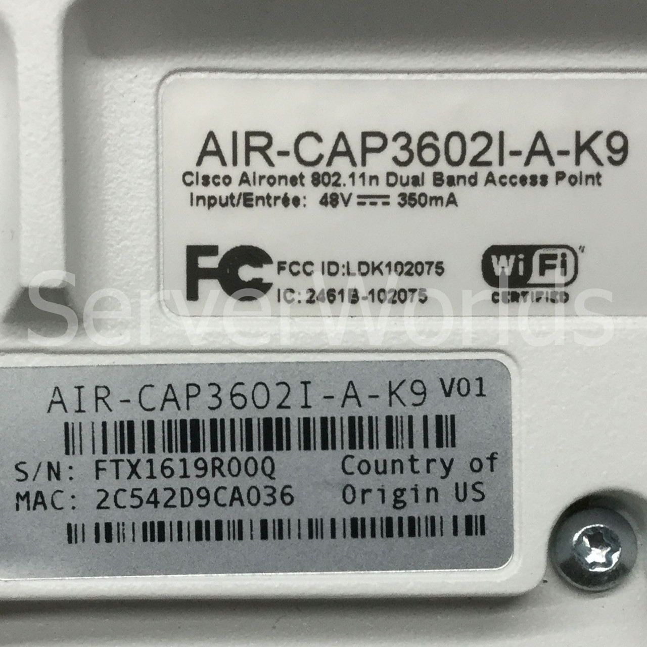 CISCO AIR-CAP3602I-A-K9 Cisco Aironet 3602i Wireless Access Point