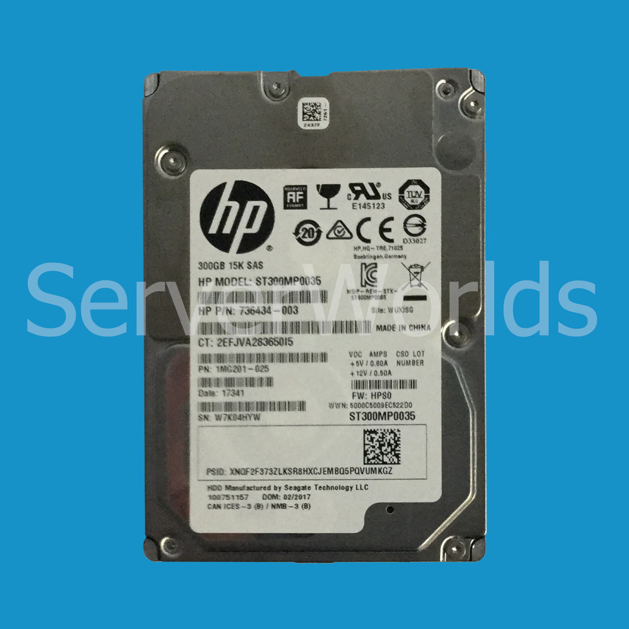 HPe 736434-003 300GB SAS 15K 6G 2.5" SFF NHP Hard Drive ST300MP0035