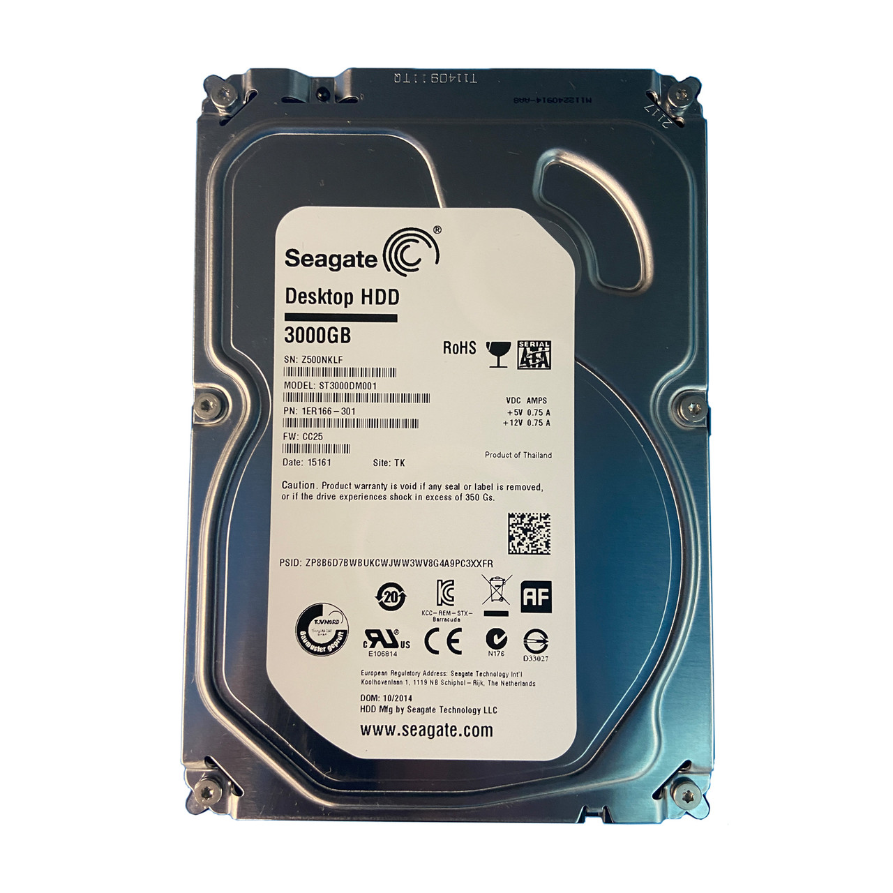 Seagate 3TB ST3000DM001 SATA Barracuda Hard Drive Desktop HDD
