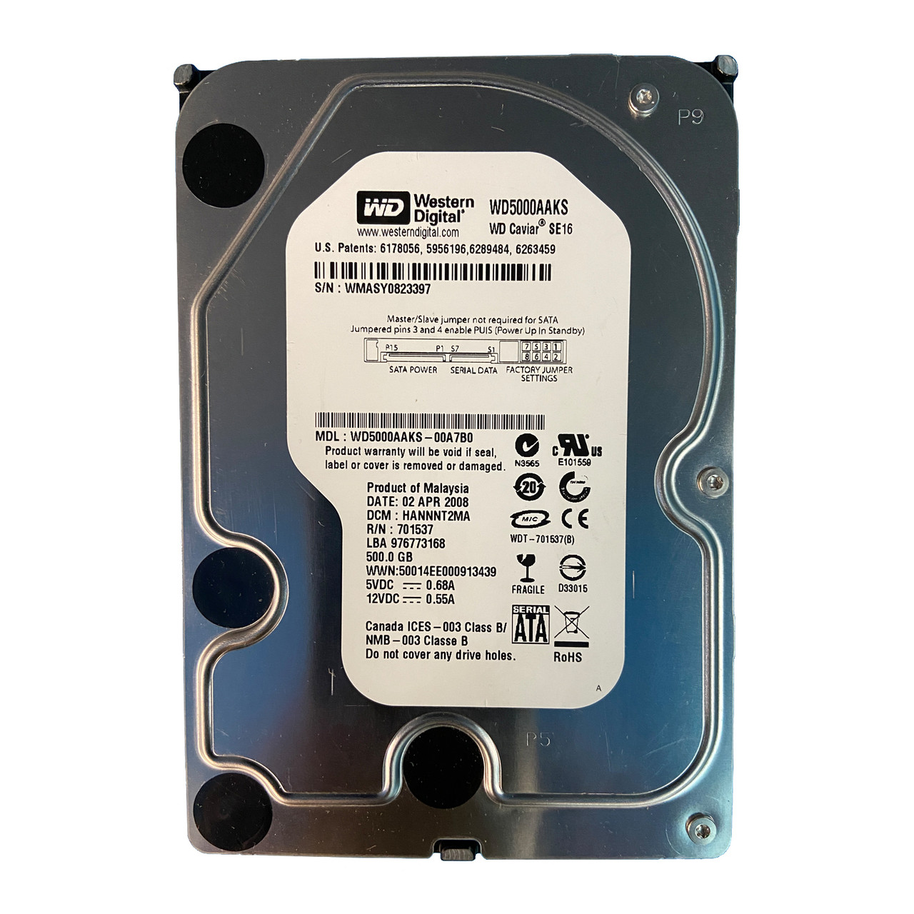 WESTERN DIGITAL 3.5インチ内蔵HDD 500GB Serial-ATA3.0Gb 7200rpm 16MB WD5000AAKS Amazon.com: Western Digital 500GB SATA 3.5 Hard Drive
