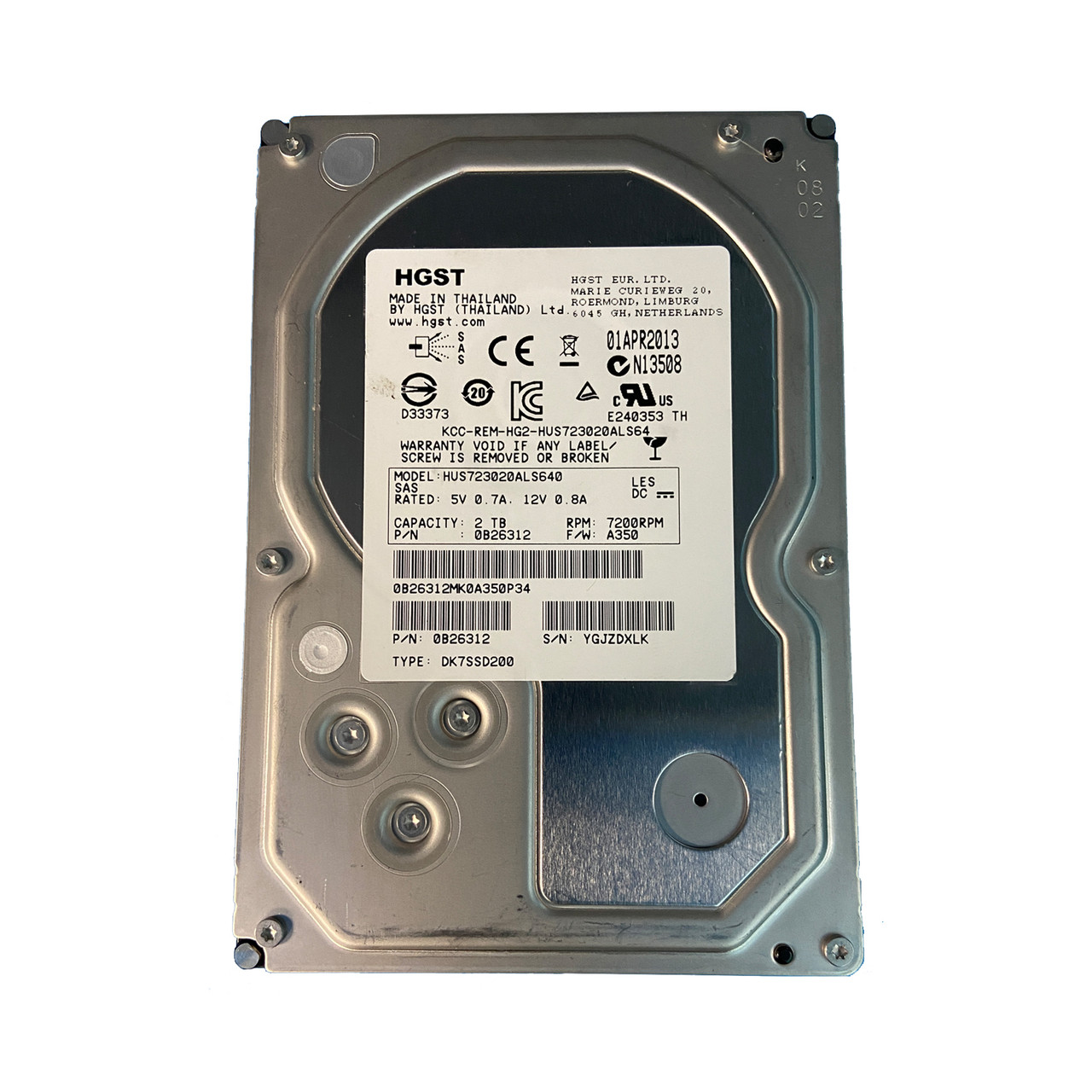 Hitachi HUS723020ALS640 2TB 7.2K 6G SAS 3.5" HDD 0B26312