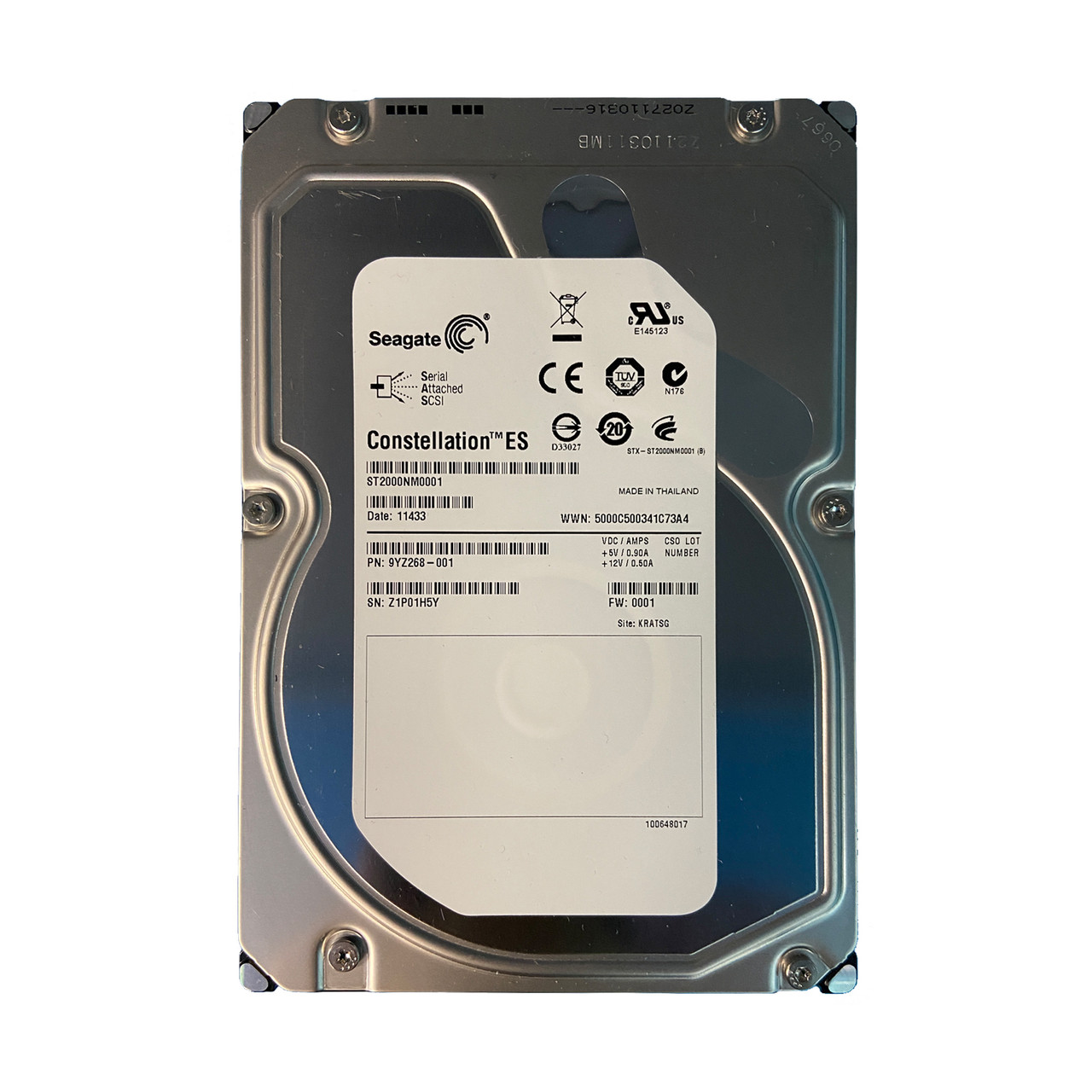 Seagate ST2000NM0001 2TB 7.2K 6G SAS 3.5" HDD 9YZ268-001