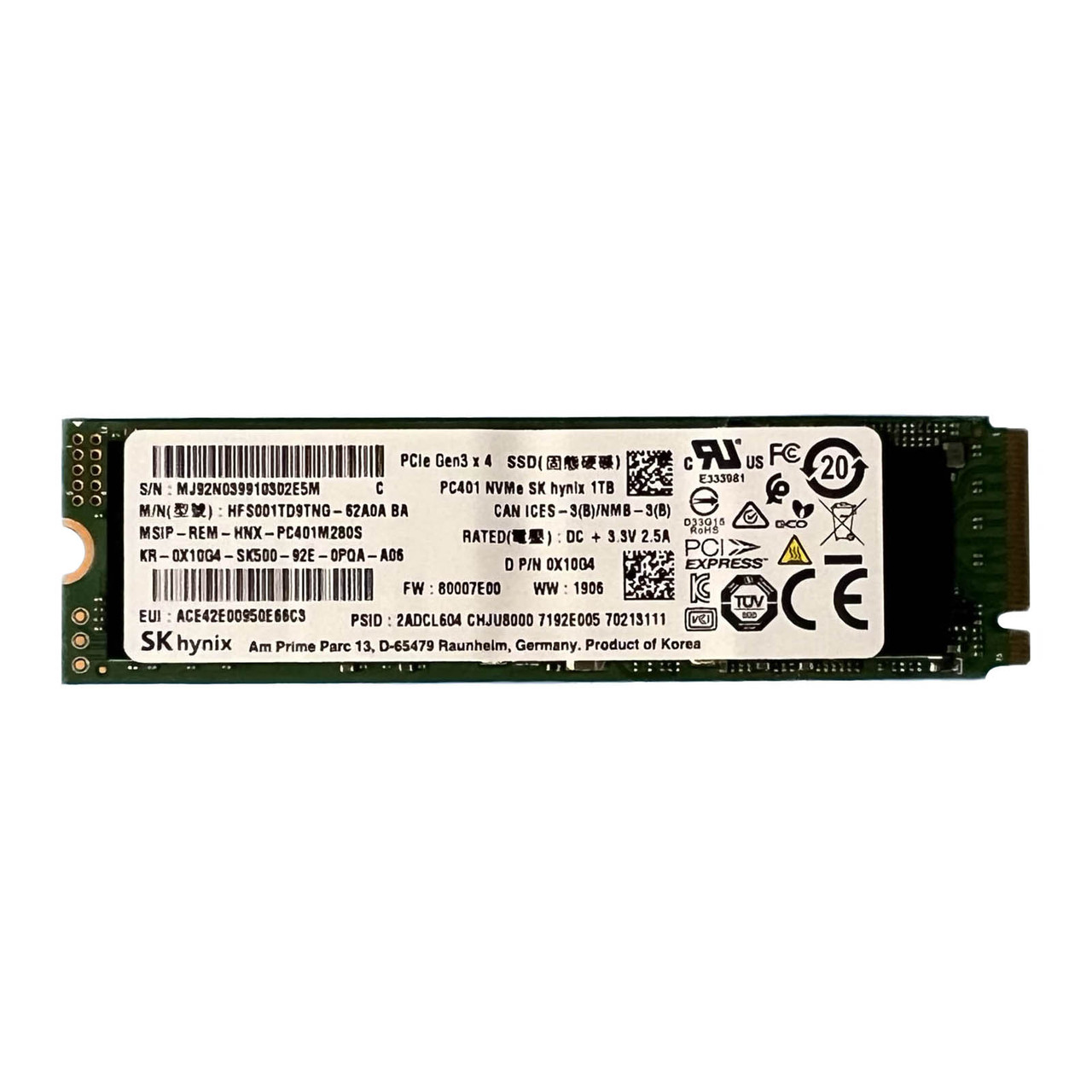 Hynix 1tb Pc401 Nvme Sk Hynix 512gb 00UP737 Lenovo 2TB PCI Express