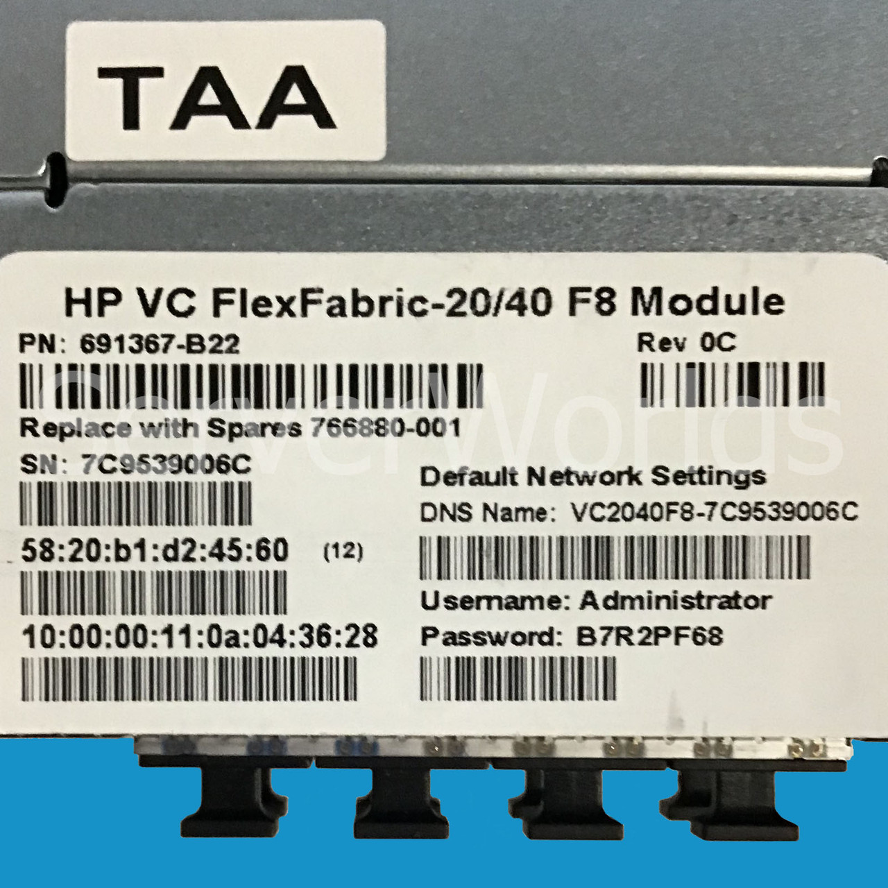 HPe 766880-001 Vitrual Connect Flexfabric 20/40 Module 691367-B22