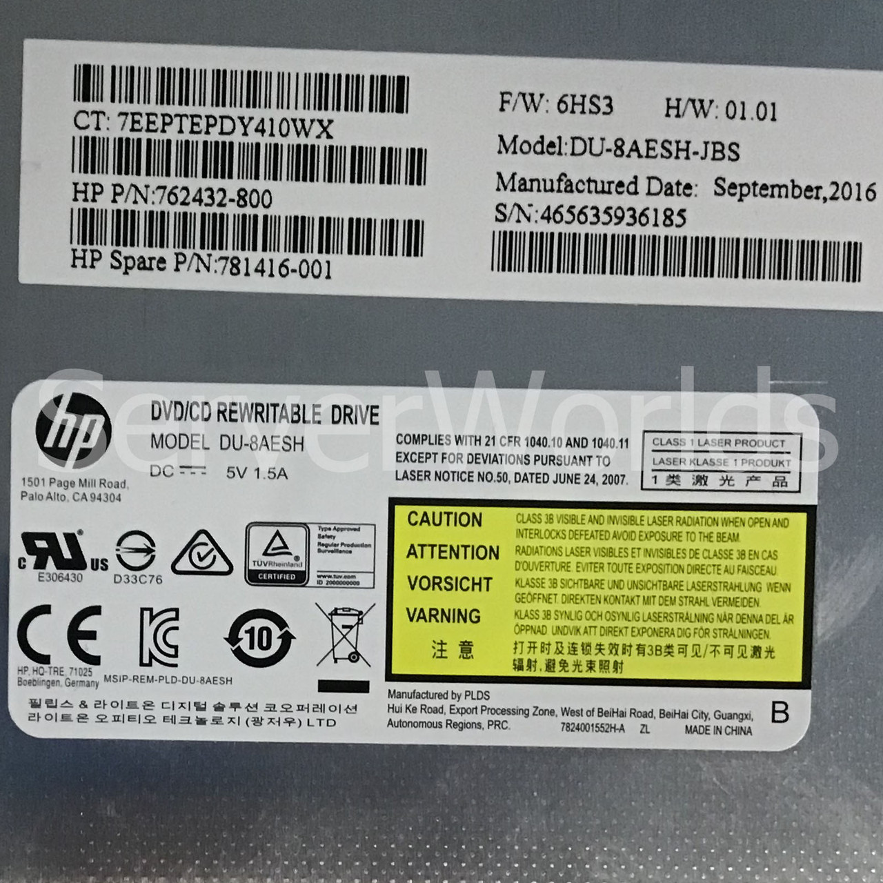 HP 781416-001 8X SuperMulti Slim DVD-RW 762432-800