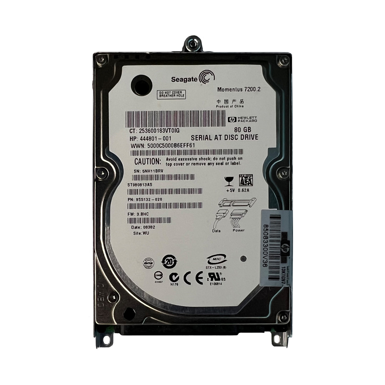 HP 444801-001 80GB SATA 7.2K 2.5" Drive ST980813AS 9S5132-020