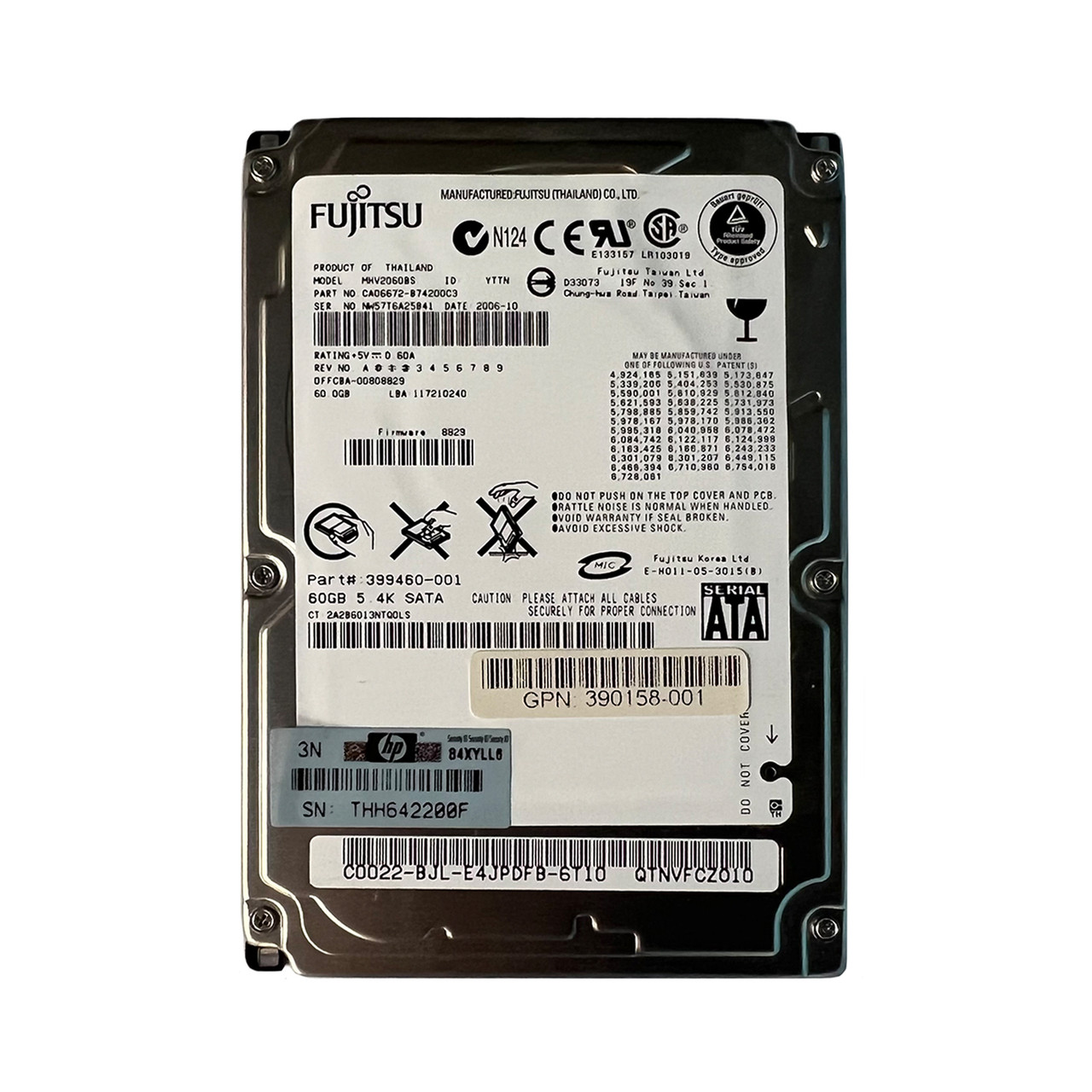 HP 399460-001 60GB SATA 5.4K 2.5" Drive MHV2060BS CA06672-B74200C3